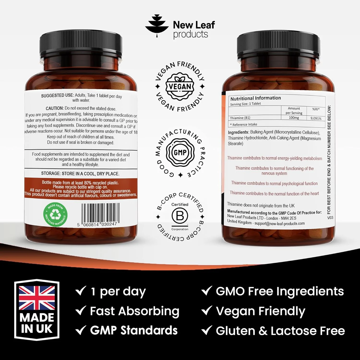 Vitamin B1 Thiamine Supplement 100mg (4 Months Value Supply) Thiamine Vitamin B1 High Strength – Heart Health, Healthy Nervous System, Immune Health, Energy Release Vegan, Gluten-Free, UK,120 Tablets Vitamin B1 Thiamine Supplement 100mg (4 Months Value Supply) Thiamine Vitamin B1 High Strength – Heart Health, Healthy Nervous System, Immune Health, Energy Release Vegan, Gluten-Free, UK,120 Tablets