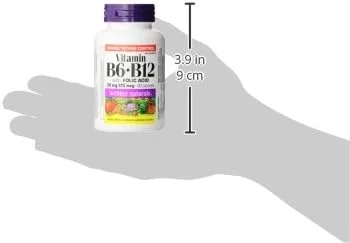 Webber Naturals B6, B12 with Folic Acid (50 mg/125 mcg/0.4 mg), 90 Caps Webber Naturals B6, B12 with Folic Acid (50 mg/125 mcg/0.4 mg), 90 Caps