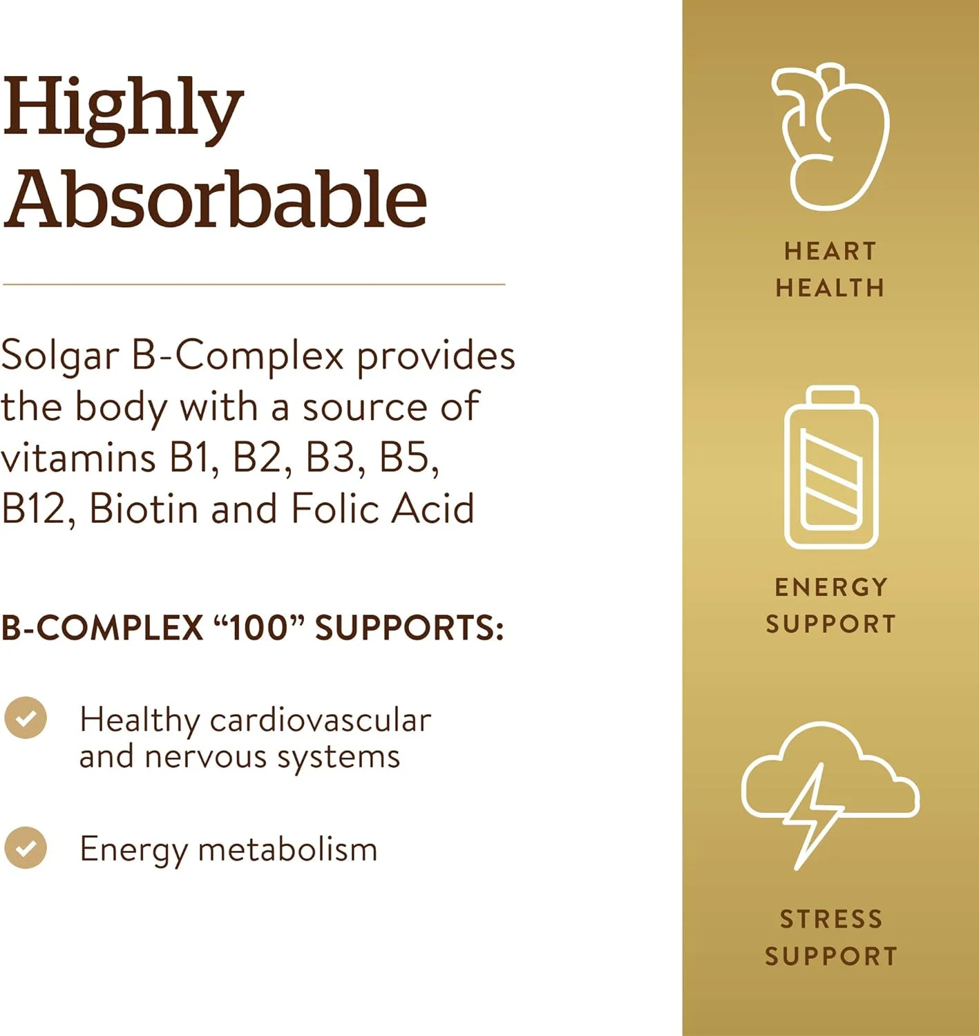 سولگار ویتامین ب-کمپلکس "50" | قدرت بالا | 100 کپسول گیاهی | پشتیبانی از متابولیسم انرژی و سلامت سیستم ایمنی | غیر تراریخته، وگان، فاقد گلوتن، گندم و لبنیات