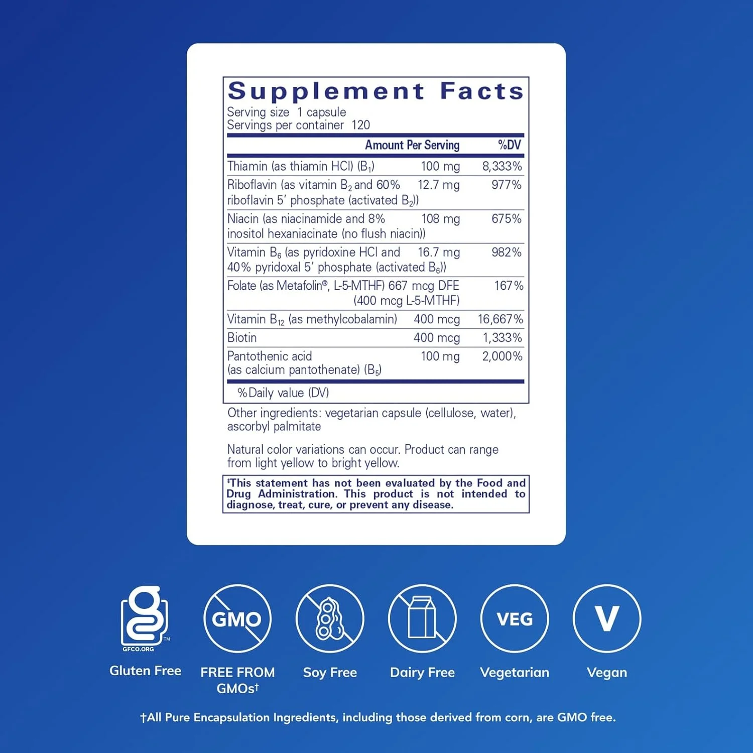 مکمل ویتامین ب-کمپلکس پلاس پیور انکپسولیشنز (120 کپسول) مکمل ویتامین ب-کمپلکس پلاس پیور انکپسولیشنز (120 کپسول)