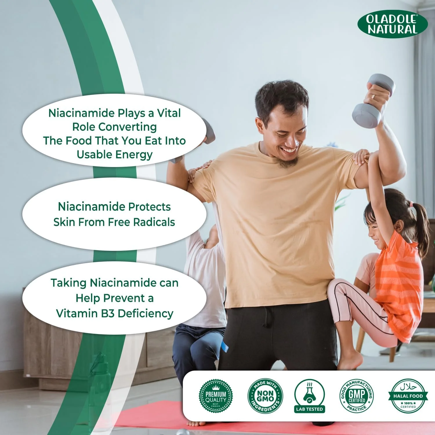 اولادول نچرال نیاسینامید ویتامین ب3 - 500 میلی گرم (120 قرص) | برای سلامت پوست، افزایش انرژی، حمایت از متابولیسم، ارتقاء سلامت سلولی، آنتی اکسیدان قوی | غیر GMO، بدون گلوتن اولادول نچرال نیاسینامید ویتامین ب3 - 500 میلی گرم (120 قرص) | برای سلامت پوست، افزایش انرژی، حمایت از متابولیسم، ارتقاء سلامت سلولی، آنتی اکسیدان قوی | غیر GMO، بدون گلوتن