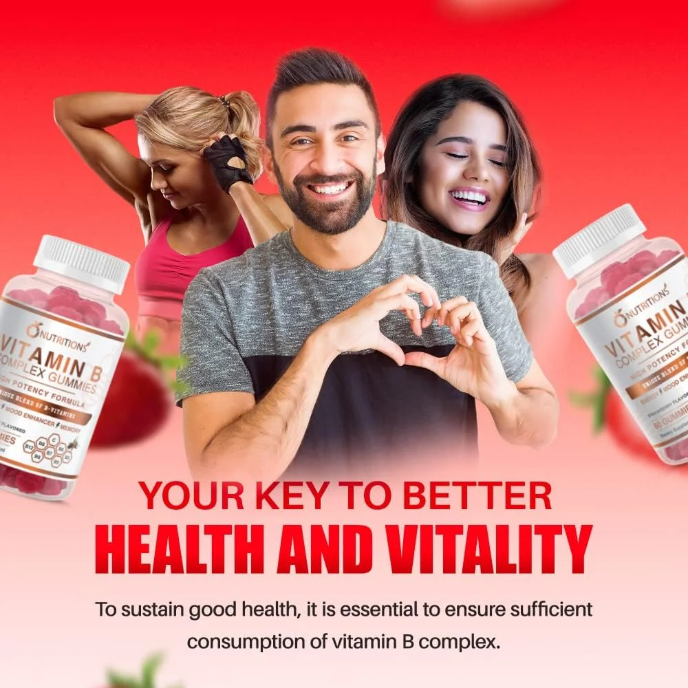 پاستیل های کمپلکس ویتامین B وگان O NUTRITIONS حاوی ویتامین B12، B7 به عنوان بیوتین، B6، B3 به عنوان نیاسین، B5، B6، B8، B9 به عنوان فولات برای استرس، انرژی و سیستم ایمنی سالم (1 بسته) پاستیل های کمپلکس ویتامین B وگان O NUTRITIONS حاوی ویتامین B12، B7 به عنوان بیوتین، B6، B3 به عنوان نیاسین، B5، B6، B8، B9 به عنوان فولات برای استرس، انرژی و سیستم ایمنی سالم (1 بسته)