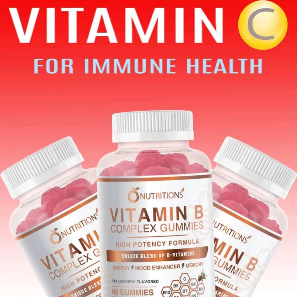 پاستیل های کمپلکس ویتامین B وگان O NUTRITIONS حاوی ویتامین B12، B7 به عنوان بیوتین، B6، B3 به عنوان نیاسین، B5، B6، B8، B9 به عنوان فولات برای استرس، انرژی و سیستم ایمنی سالم (1 بسته) پاستیل های کمپلکس ویتامین B وگان O NUTRITIONS حاوی ویتامین B12، B7 به عنوان بیوتین، B6، B3 به عنوان نیاسین، B5، B6، B8، B9 به عنوان فولات برای استرس، انرژی و سیستم ایمنی سالم (1 بسته)