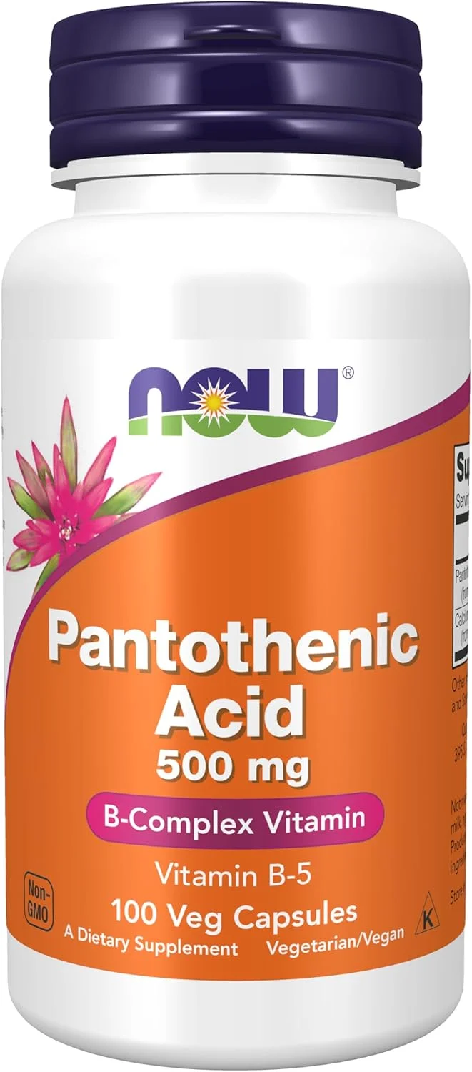 NOW Supplements، پانتوتنیک اسید (ویتامین B-5) 500 میلی گرم، ویتامین B-Complex، 100 کپسول