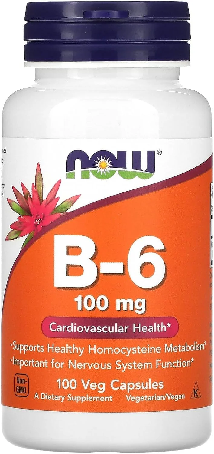 NOW Foods ویتامین ب-۶ ۱۰۰ میلی گرم ۱۰۰ کپسول