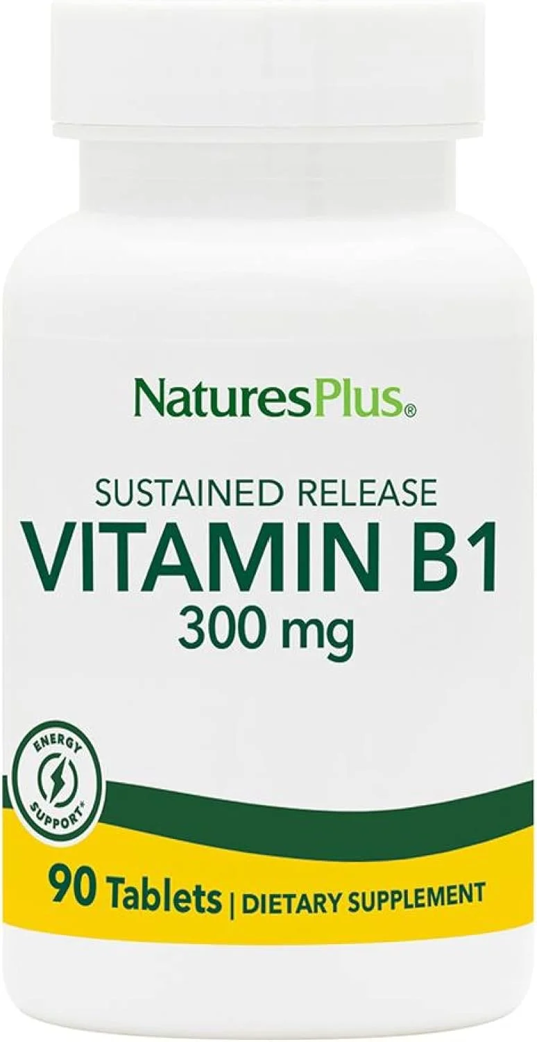 Nature's Plus ویتامین ب۱ ۳۰۰ میلی گرم رهش پایدار، ۹۰ قرص - منبع انرژی سلولی، بدون گلوتن