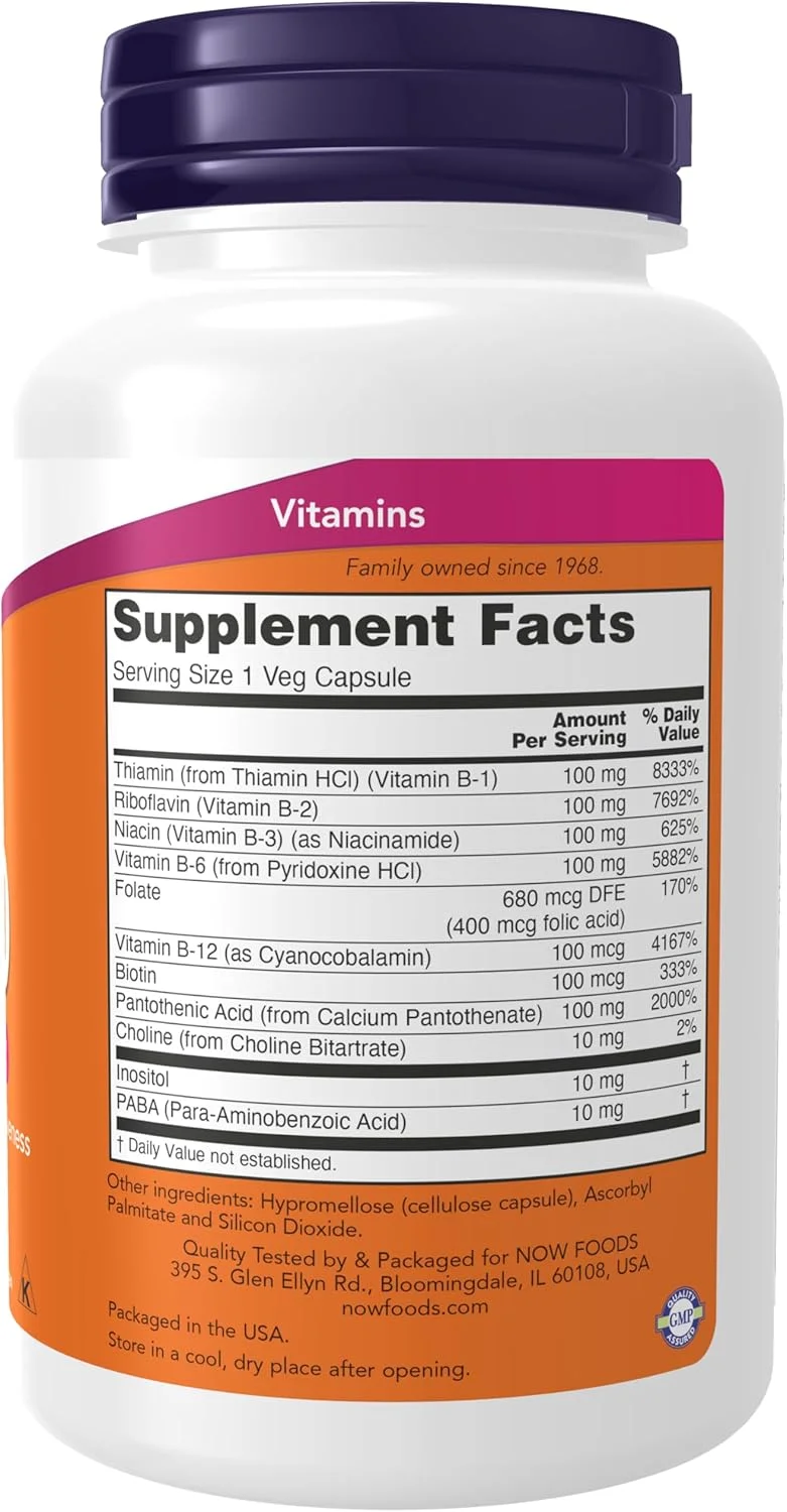 Now Foods Vitamin B-100 Capsules, 100-Count