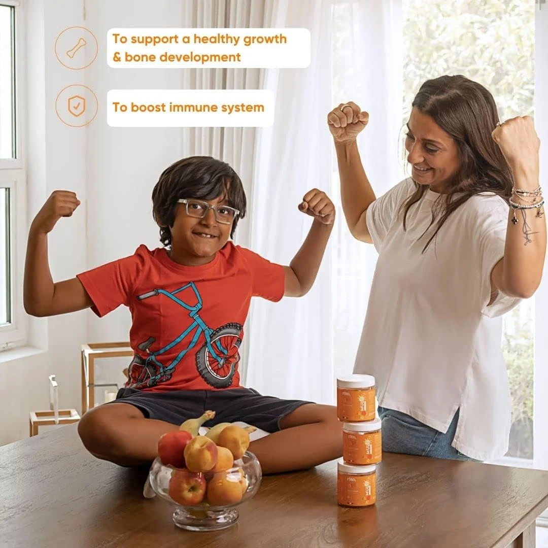 KIDS Sugar-free Vitamin Gummies | High dose of Multivitamins: B-Vitamins C and D, Elderberry extract | Supports child’s growth & immunity | Suitable for Kids (age 4+) | 60 Vegan Gummies | Peach flavor KIDS Sugar-free Vitamin Gummies | High dose of Multivitamins: B-Vitamins C and D, Elderberry extract | Supports child’s growth & immunity | Suitable for Kids (age 4+) | 60 Vegan Gummies | Peach flavor