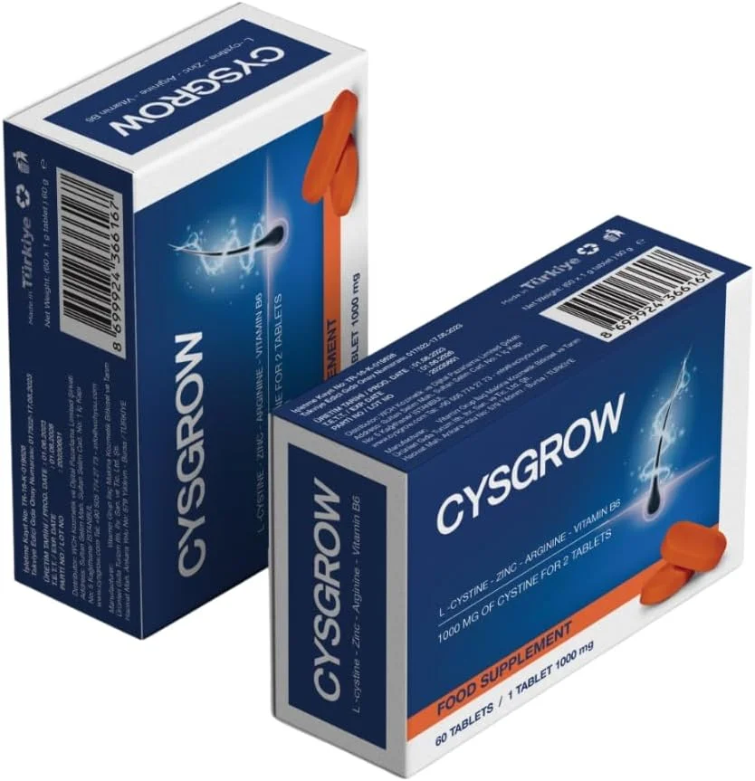 مکمل غذایی ویتامین مو Cysgrow حاوی سیستین، ویتامین B6، آرژنین و زینک