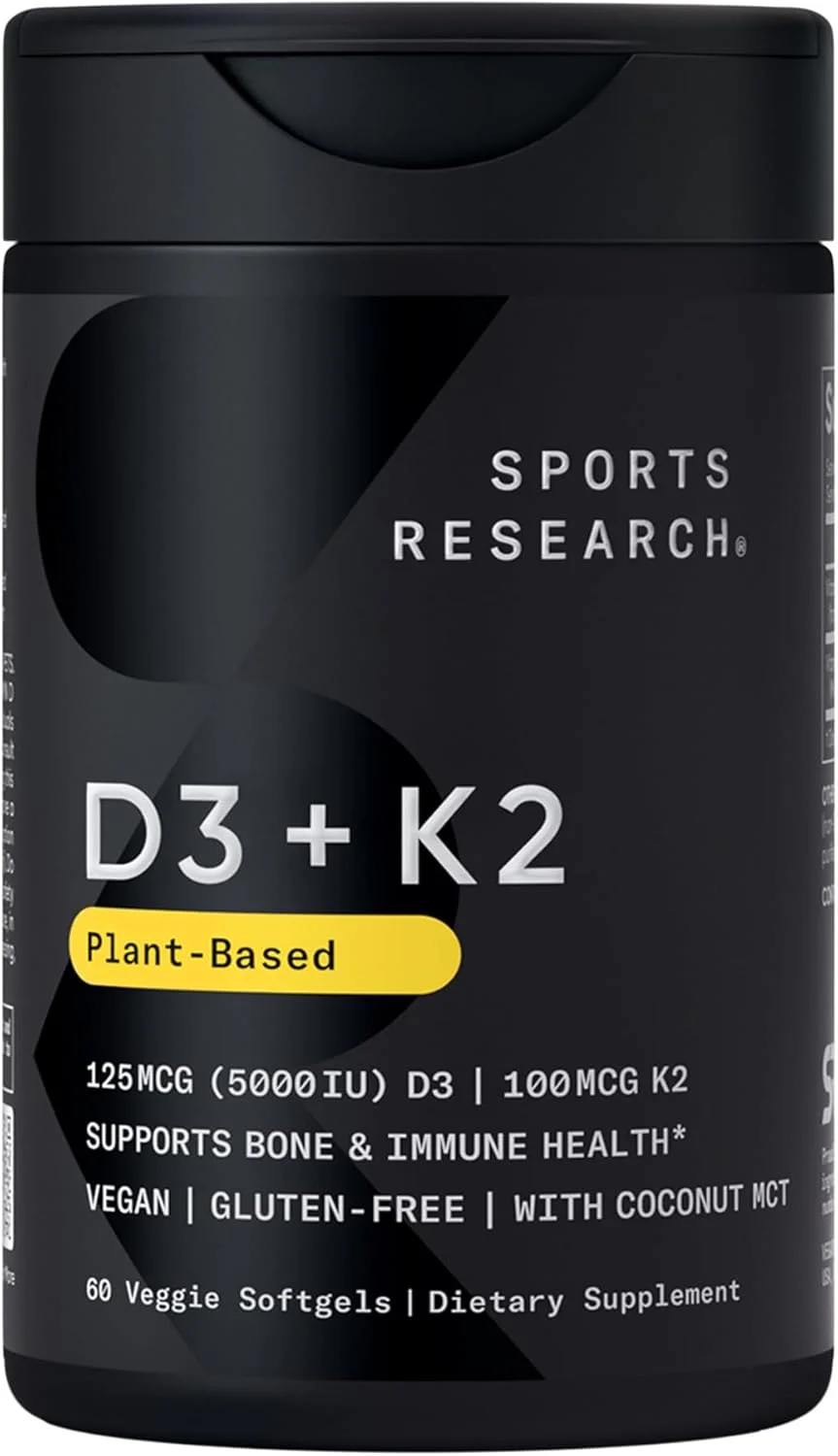 ویتامین K2 + D3 اسپورتس ریسرچ با روغن نارگیل ارگانیک برای جذب بهتر ویتامین K2 + D3 اسپورتس ریسرچ با روغن نارگیل ارگانیک برای جذب بهتر