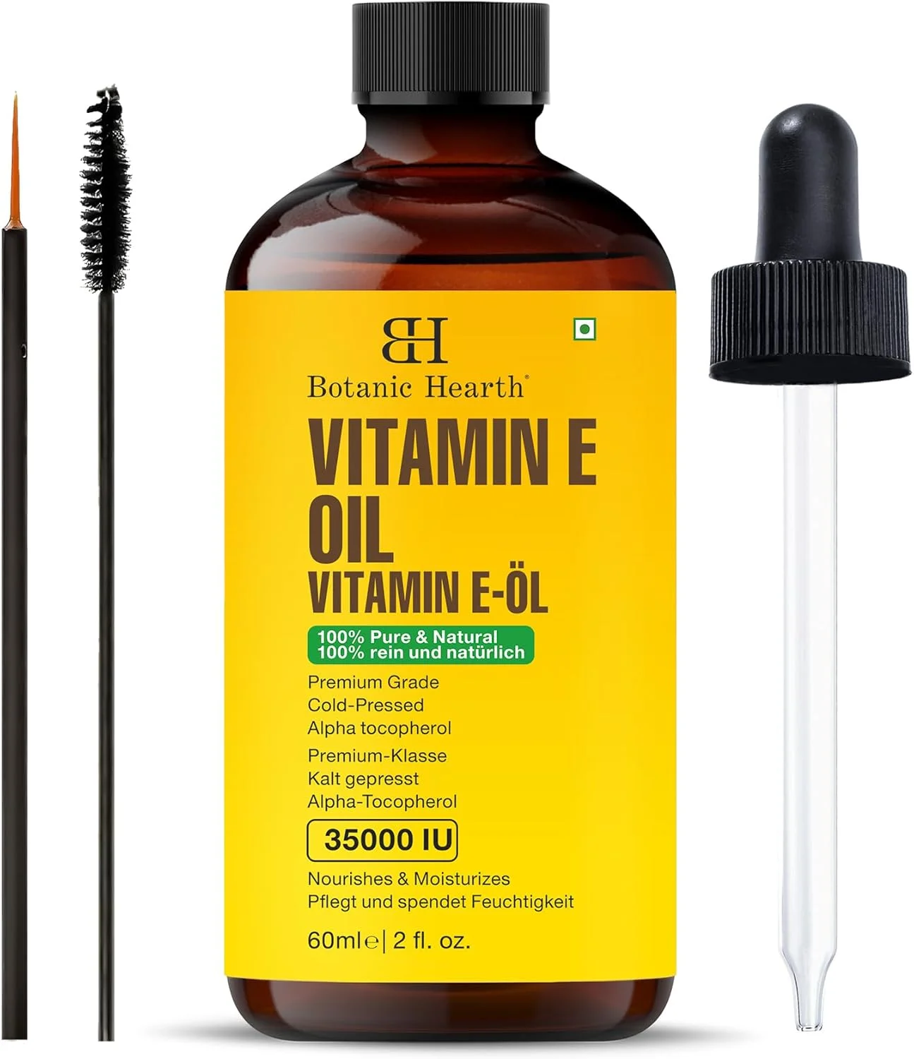 روغن ویتامین E بوتانیک هارت | روغن 100% خالص و طبیعی برای رشد ناخن ها، مو، ابرو و مژه | 35000 واحد بین المللی | روغن مو و بدن به همراه برس ابرو و مژه روغن ویتامین E بوتانیک هارت | روغن 100% خالص و طبیعی برای رشد ناخن ها، مو، ابرو و مژه | 35000 واحد بین المللی | روغن مو و بدن به همراه برس ابرو و مژه