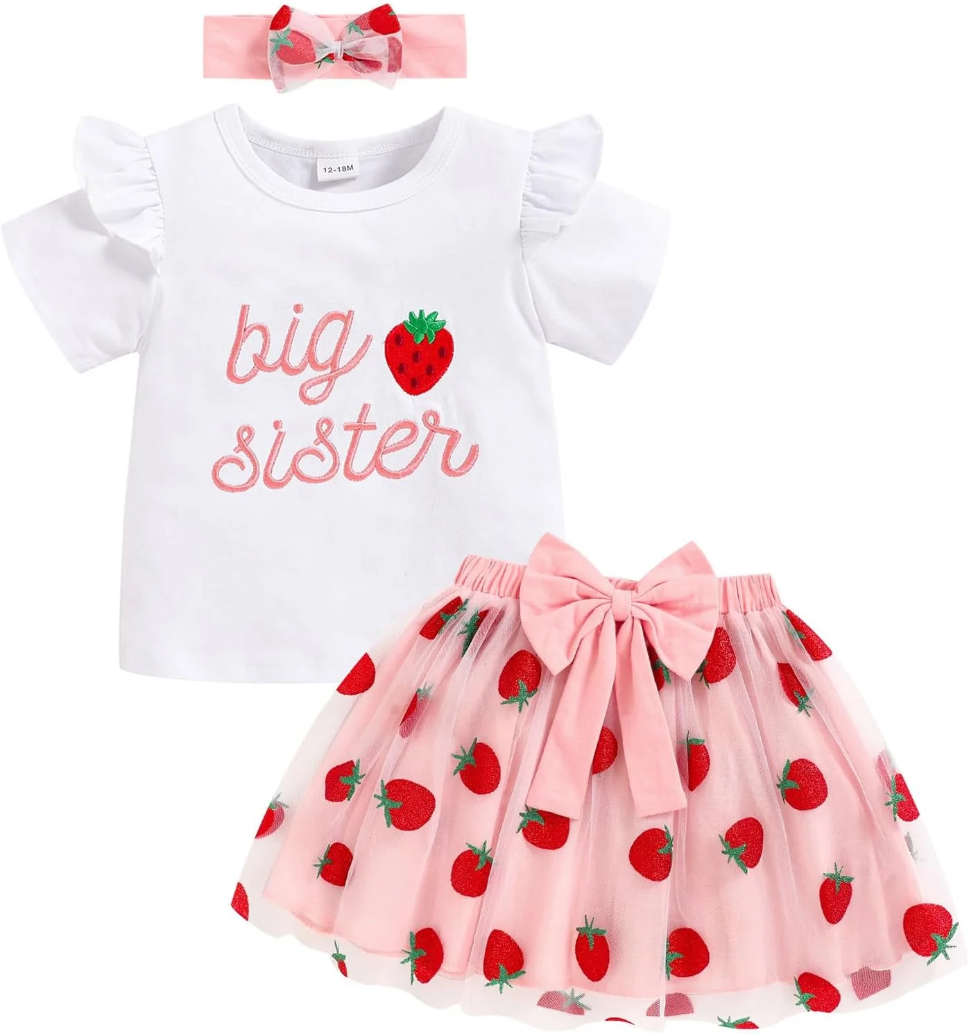 Toddler Baby Kid Girls Big Sister Outfits Short Sleeve T-Shirt Top+Tutu Skirt with Headband Clothing Set Toddler Baby Kid Girls Big Sister Outfits Short Sleeve T-Shirt Top+Tutu Skirt with Headband Clothing Set