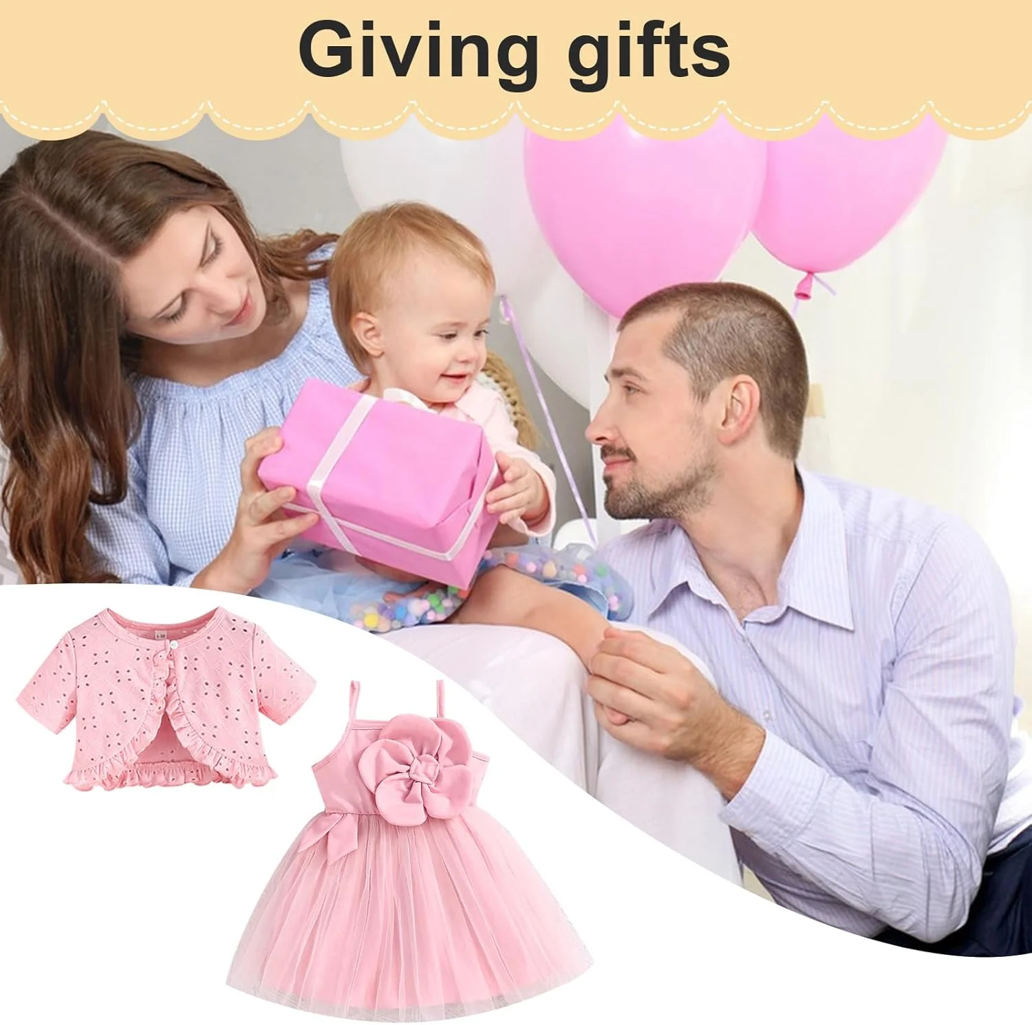 ست پیراهن دخترانه دو تکه با کت، سارافون توری و ژاکت بافتنی برای دختر بچه، ست پیراهن گلدار و ژاکت بافتنی نوزادی، ست لباس تابستانی نوزاد (سایز 18-24 ماه) ست پیراهن دخترانه دو تکه با کت، سارافون توری و ژاکت بافتنی برای دختر بچه، ست پیراهن گلدار و ژاکت بافتنی نوزادی، ست لباس تابستانی نوزاد (سایز 18-24 ماه)