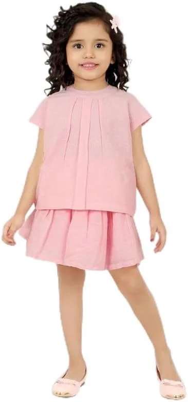 Smart Baby, Baby Girl Round Neck Cap Sleeve Top with Skirt Set