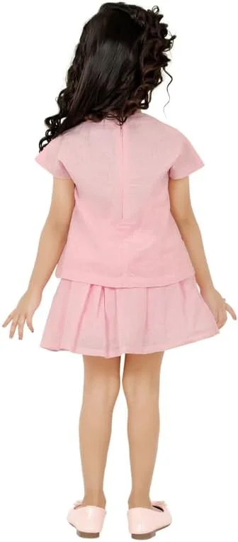 Smart Baby, Baby Girl Round Neck Cap Sleeve Top with Skirt Set