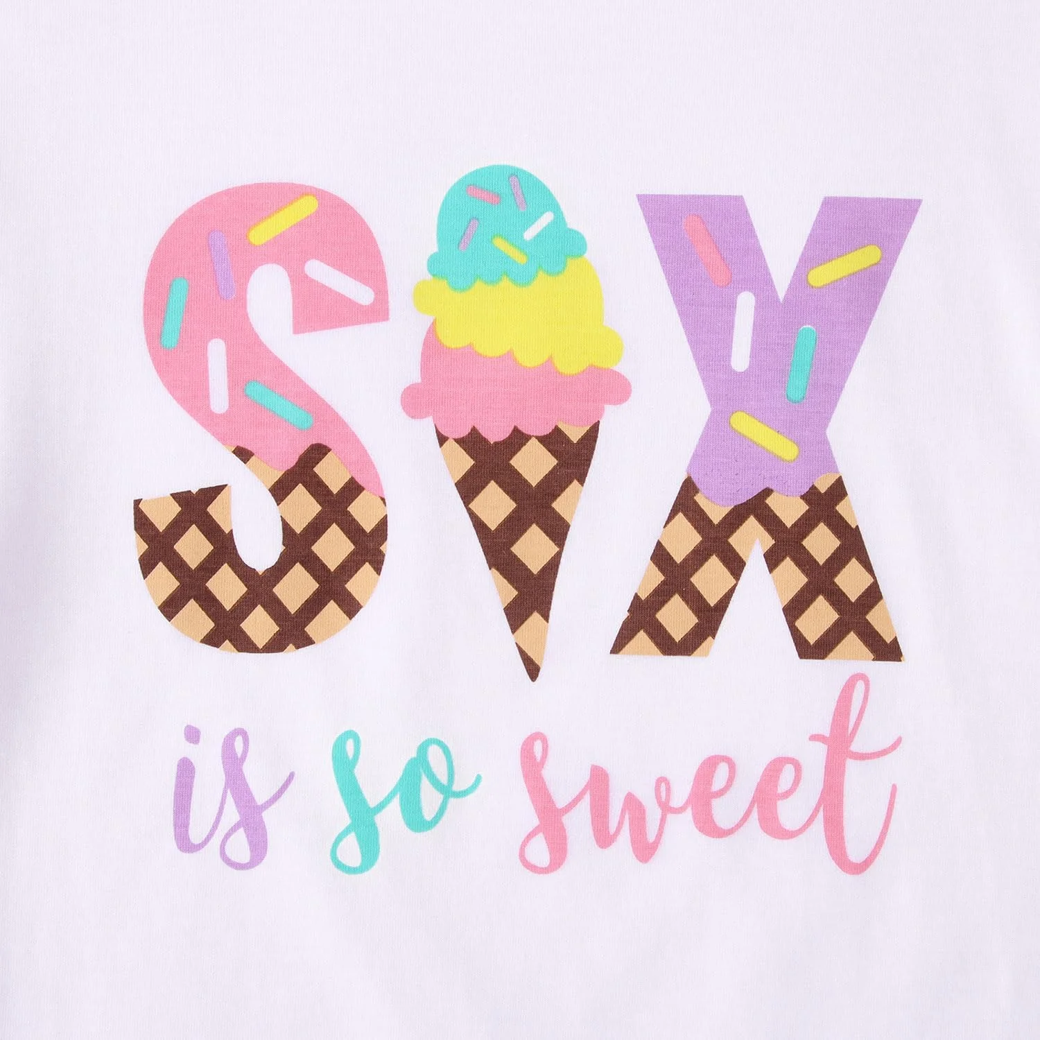 لباس تولد دخترانه SOFEON طرح بستنی، مناسب تولد ۲/۳/۴/۵/۶/۷ سالگی، شامل تیشرت و دامن توتو، ست ۲ تکه لباس جشن