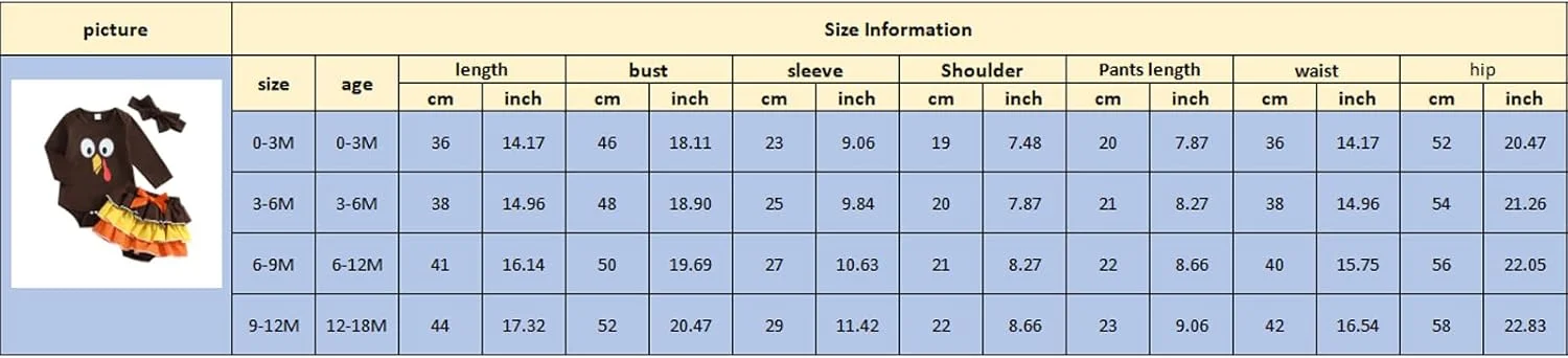 لباس روز شکرگزاری نوزاد دختر RSRZRCJ، رامپر آستین بلند با طرح بوقلمون، دامن شورت چین دار، ست لباس پاییزی زیبا