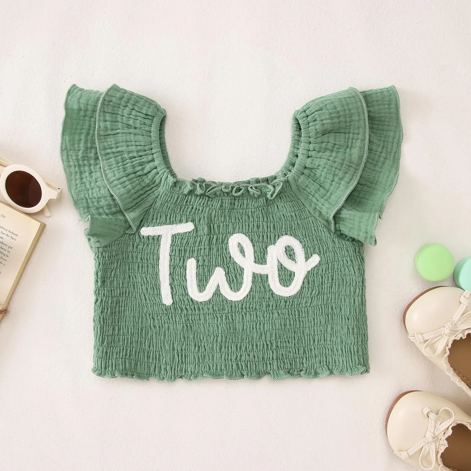 لباس تولد دخترانه KEKEMI مناسب تولد 2، 3، 4، 5، 6 و 7 سالگی، شامل تیشرت گلدوزی شده و دامن توتو