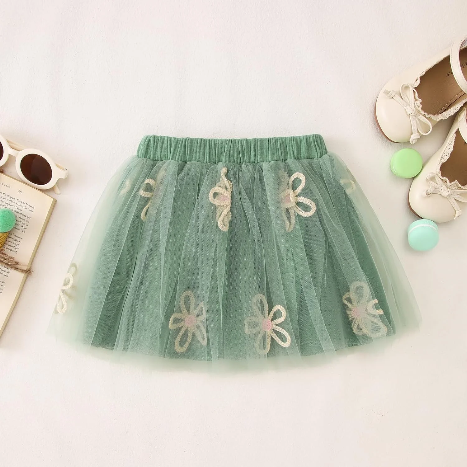 لباس تولد دخترانه KEKEMI مناسب تولد 2، 3، 4، 5، 6 و 7 سالگی، شامل تیشرت گلدوزی شده و دامن توتو