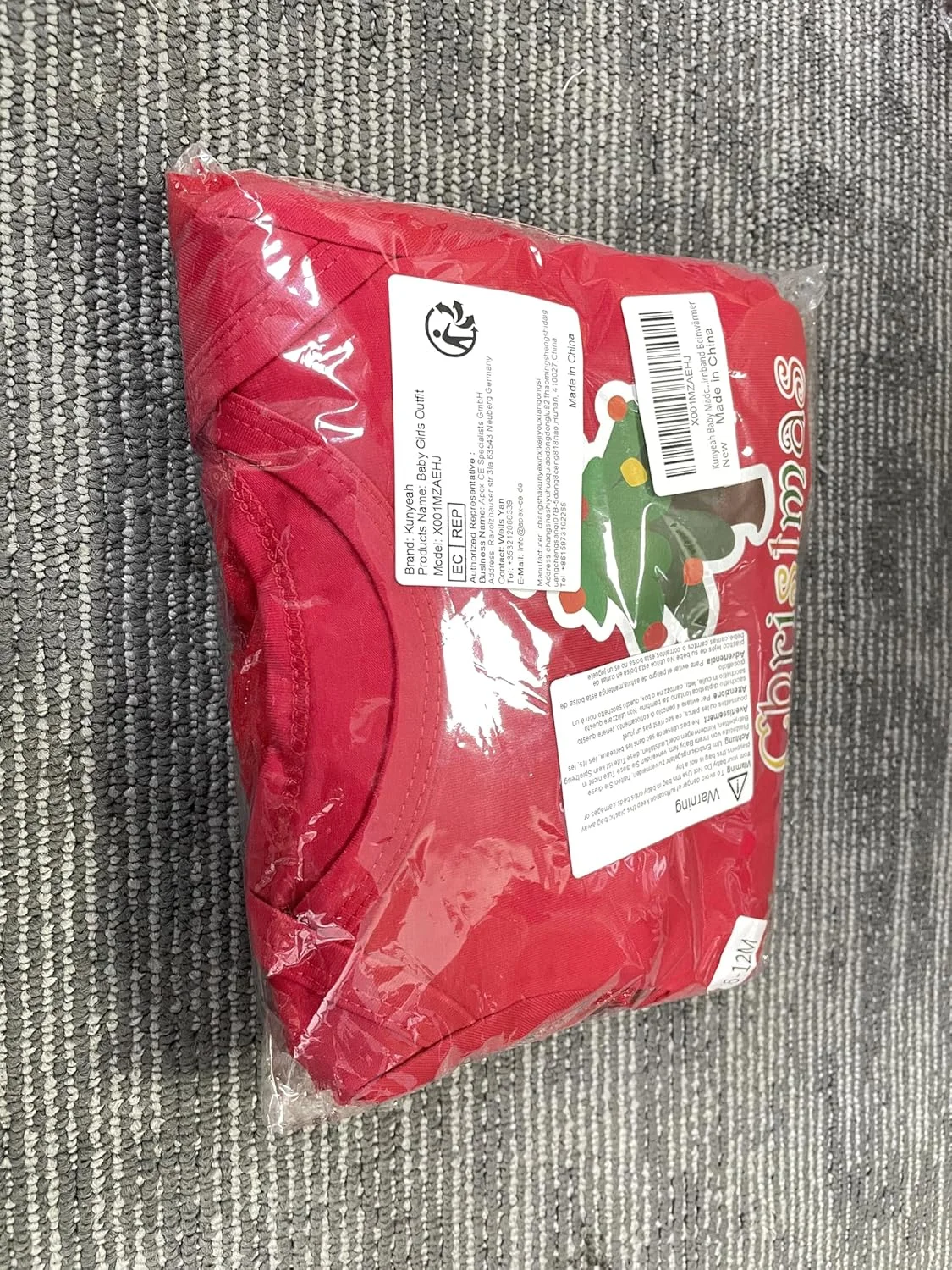 لباس کریسمس دخترانه Kunyeah، رامپر نوزادی، دامن توتو، ست لباس کریسمس نوزاد با کفش، هدبند و ساق گرم کن