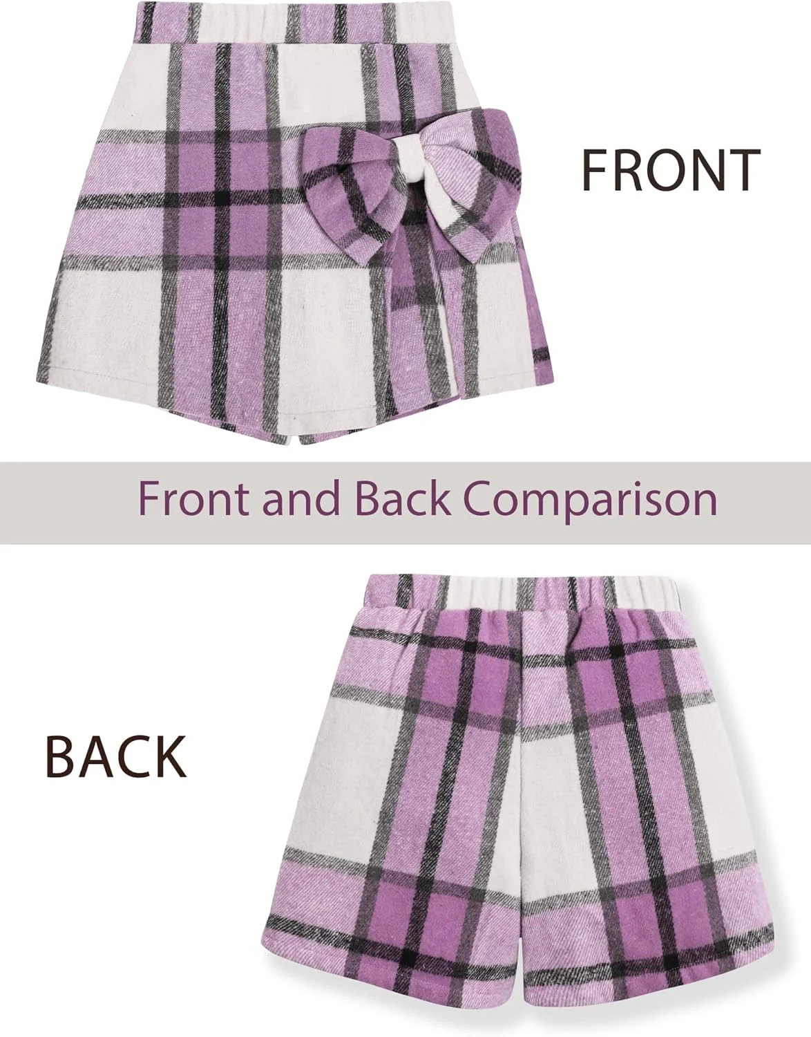 ست تاپ آستین پفی یقه مربعی و دامن شلواری دخترانه بچه گانه KISSB، مناسب برای پاییز و زمستان، 2 تکه