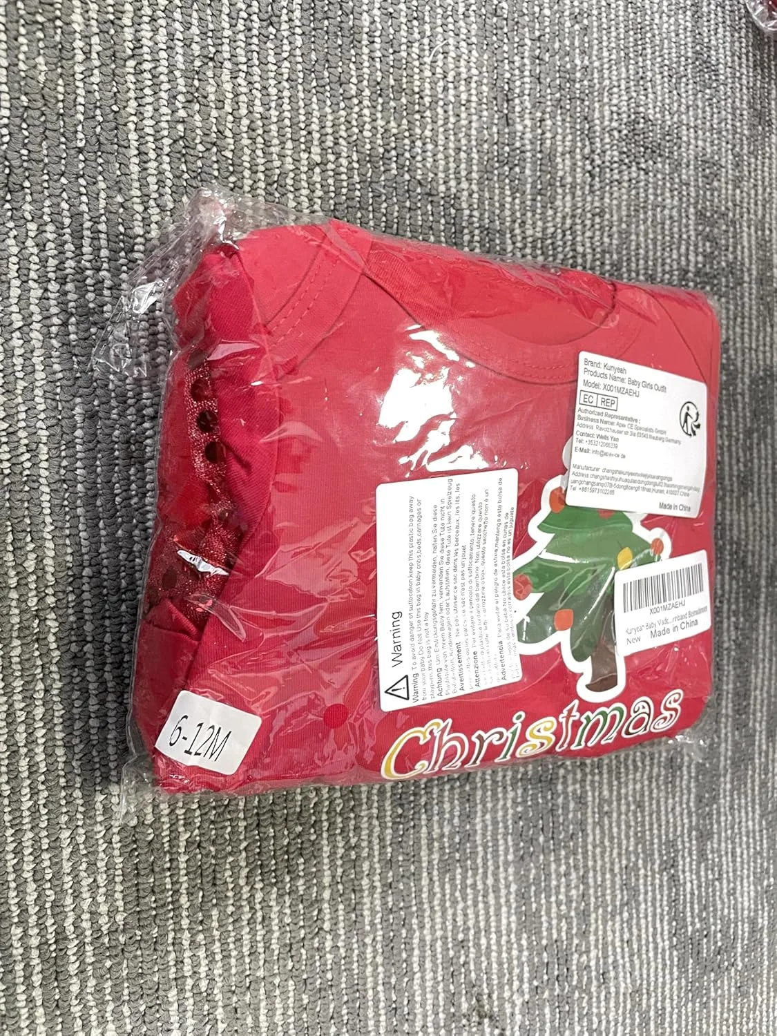 لباس کریسمس دخترانه Kunyeah، رامپر نوزادی، دامن توتو، ست لباس کریسمس نوزاد با کفش، هدبند و ساق گرم کن