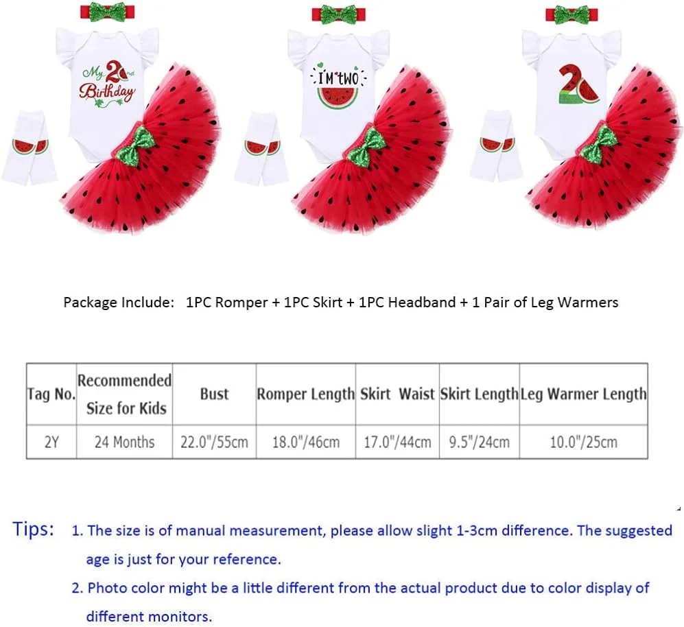 ست لباس تولد نوزاد دخترانه طرح هندوانه، شامل رامپر، دامن توتو، ساق و هدبند 4 تکه مناسب جشن نیم سالگی و یک سالگی ست لباس تولد نوزاد دخترانه طرح هندوانه، شامل رامپر، دامن توتو، ساق و هدبند 4 تکه مناسب جشن نیم سالگی و یک سالگی