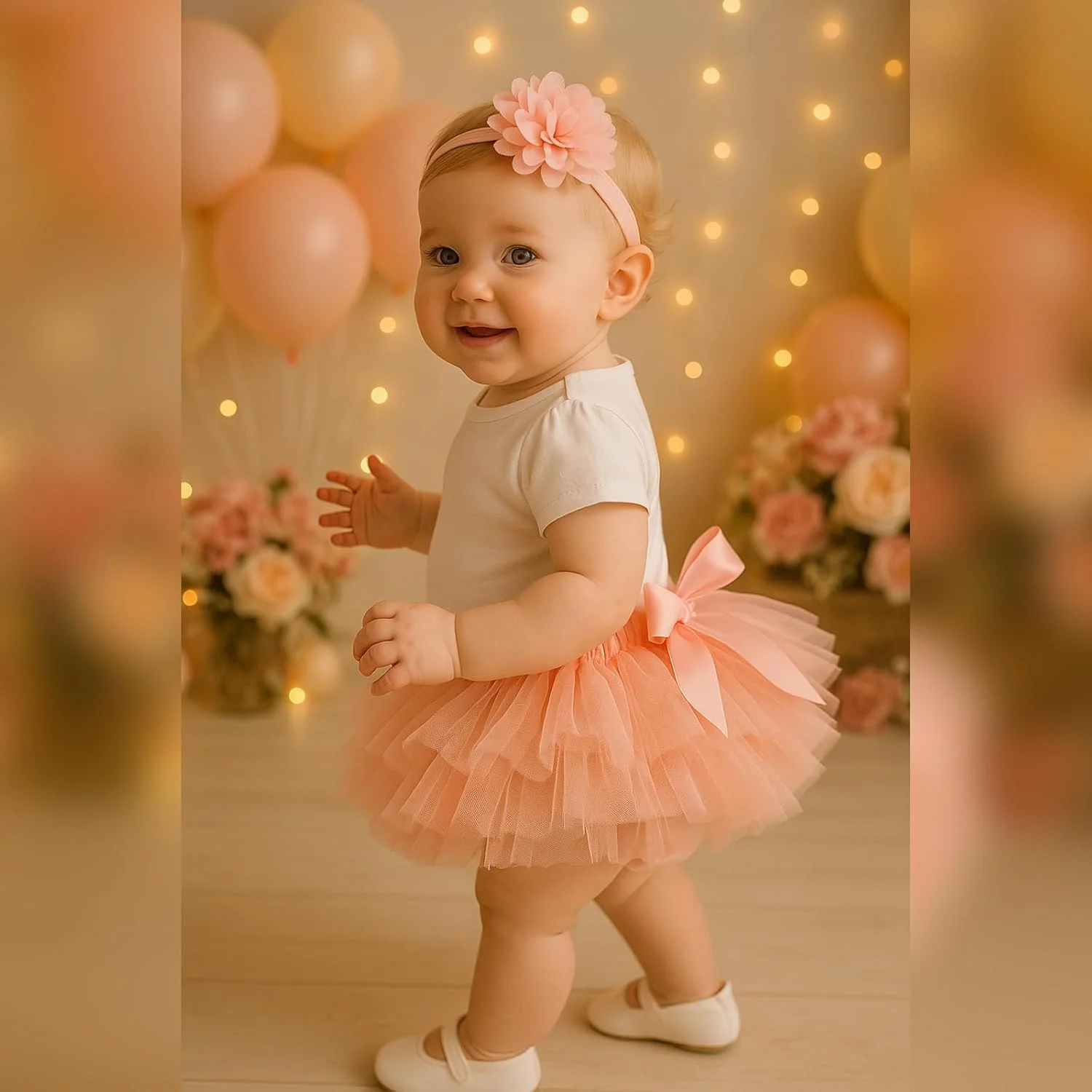 ست دامن توتو نرم و پفکی دخترانه HOOLCHEAN به همراه هدبند