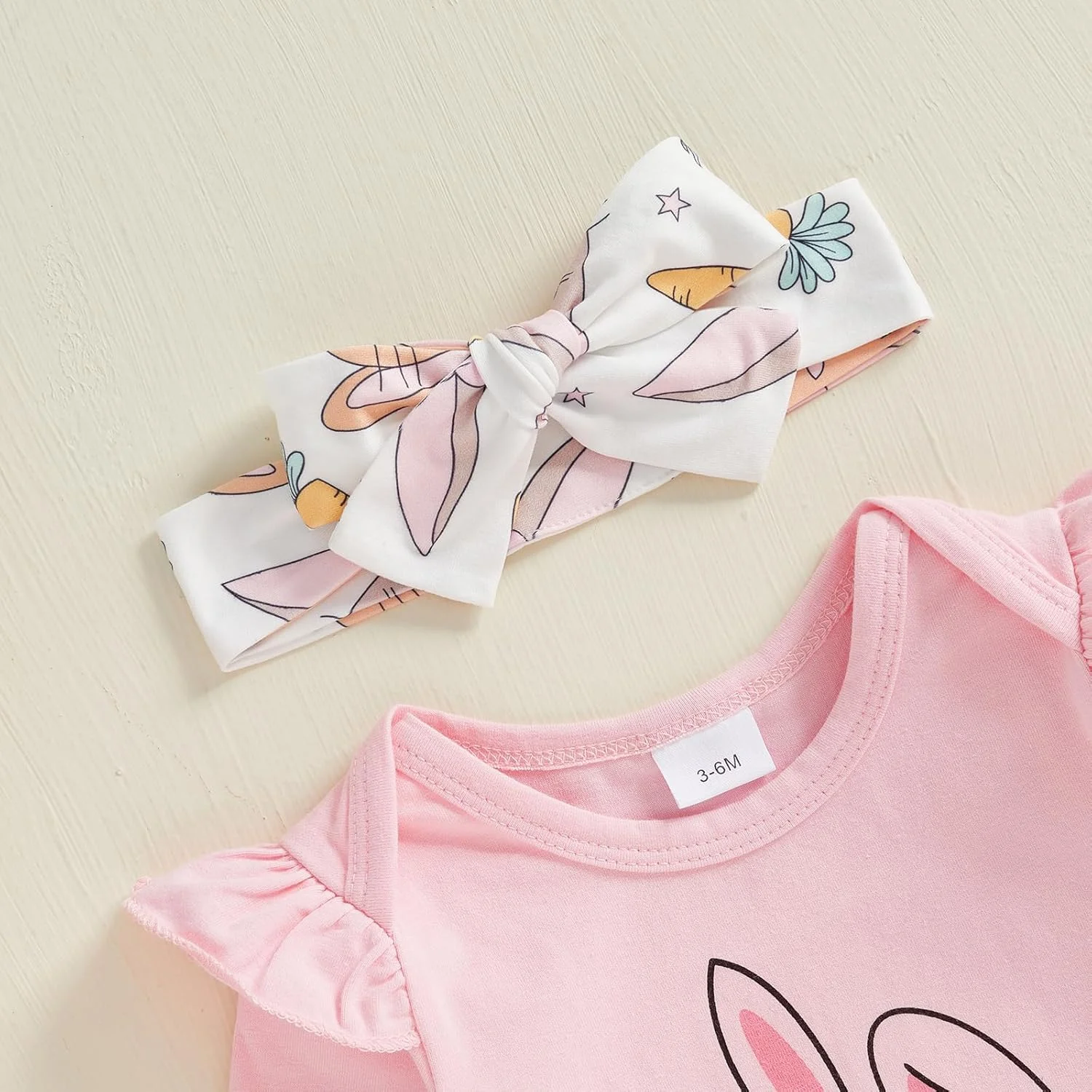 لباس عید پاک نوزادی دخترانه Gueuusu، رامپر آستین بلند + دامن توتو خرگوشی + ساق گرمکن + ست هدبند