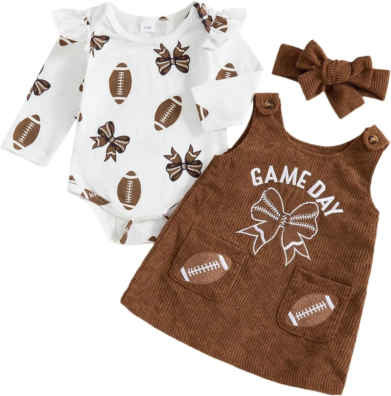 ست لباس فوتبال دخترانه، رامپر با طرح راگبی، پیراهن سرهمی، ست دامن فوتبال نوزادی، لباس های پاییزی و زمستانی زیبا