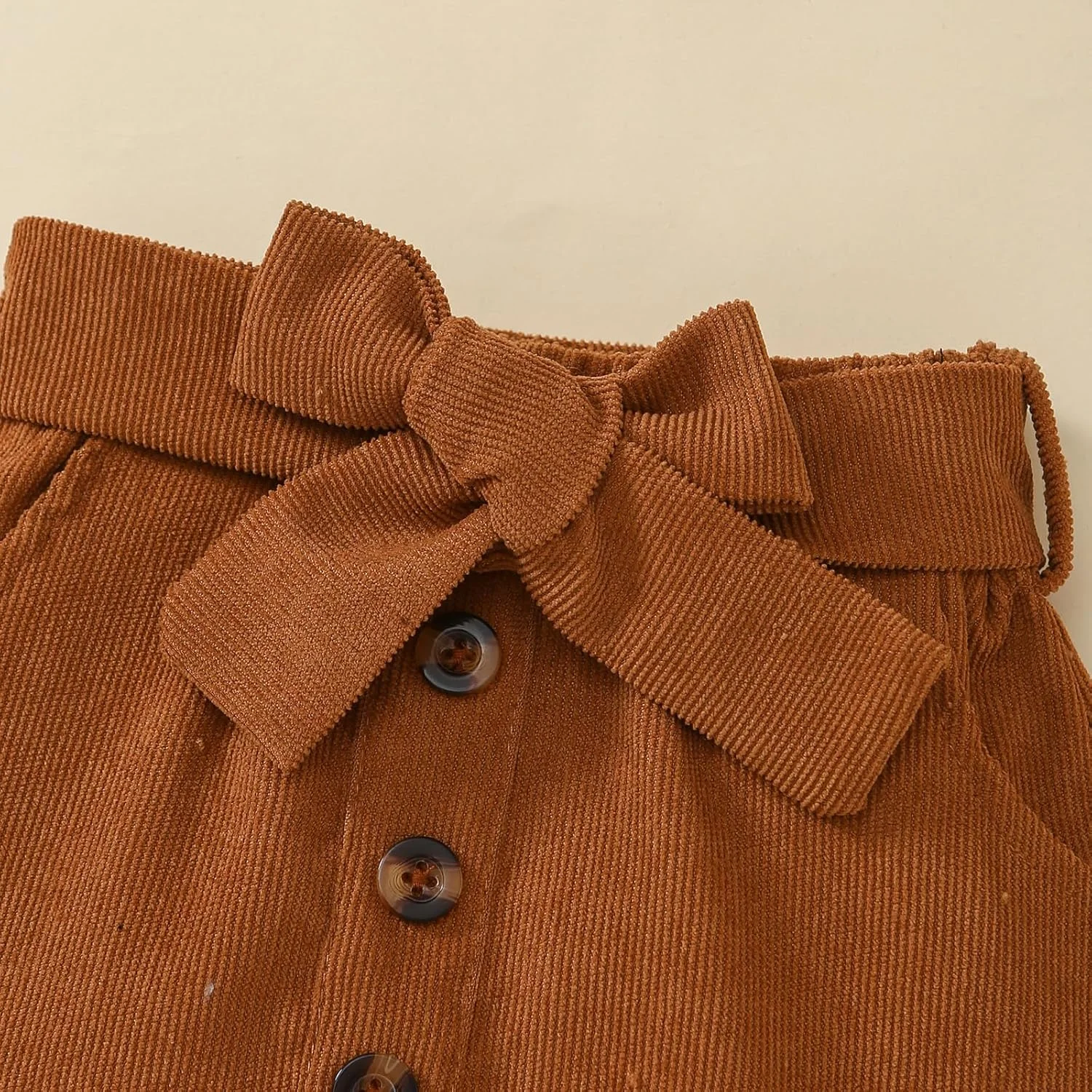 Guodeunh Newborn Baby Girl Plaid Outfits Long Sleeves Knit Ribbed Romper Plaid Belt Skirt Set Fall Winter Clothes 0-18M