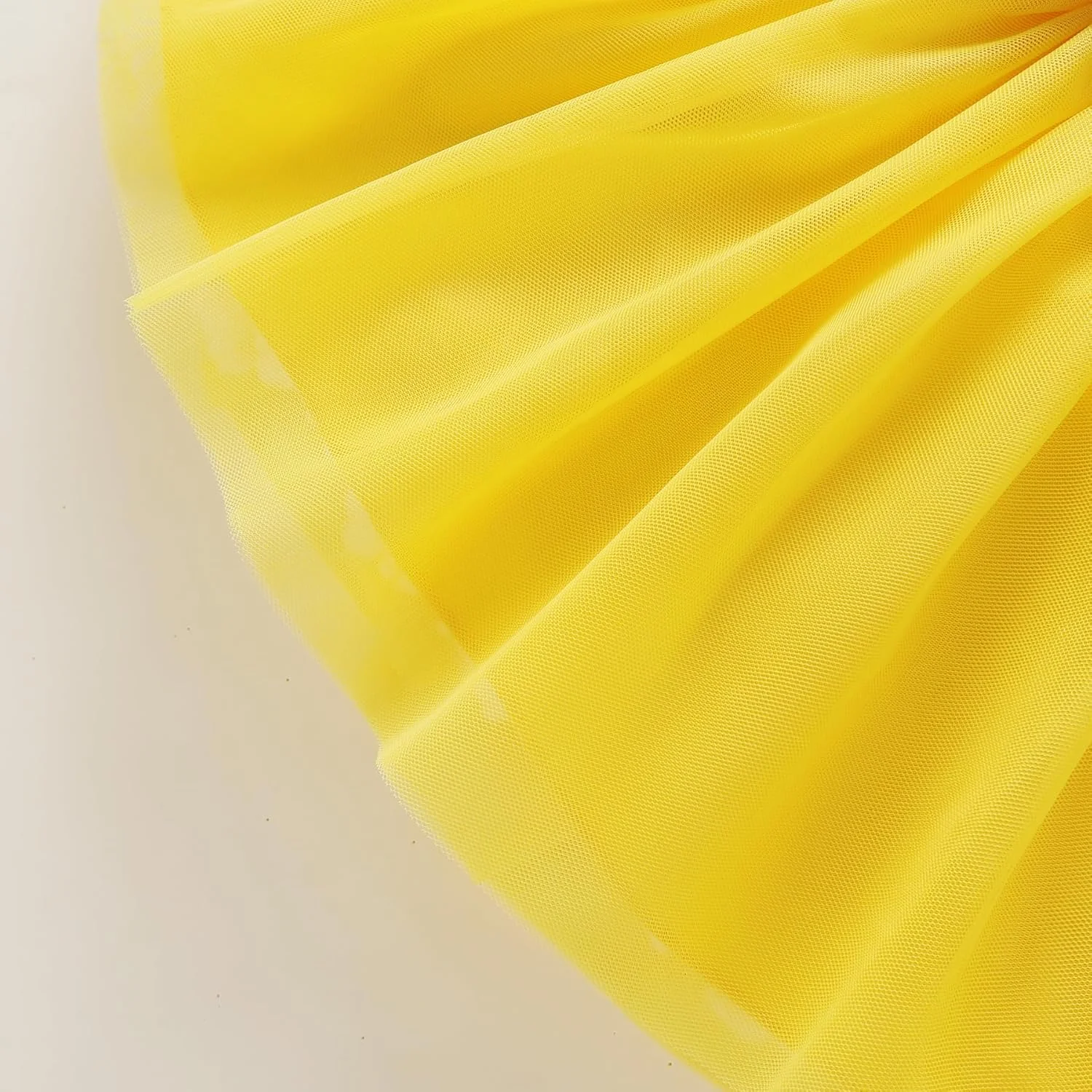 HAPPYMA Baby Girls One 1st Birthday Outfit Bee Sunflower Romper Tulle Tutu Skirt Sequin Bow Party Clothes Set