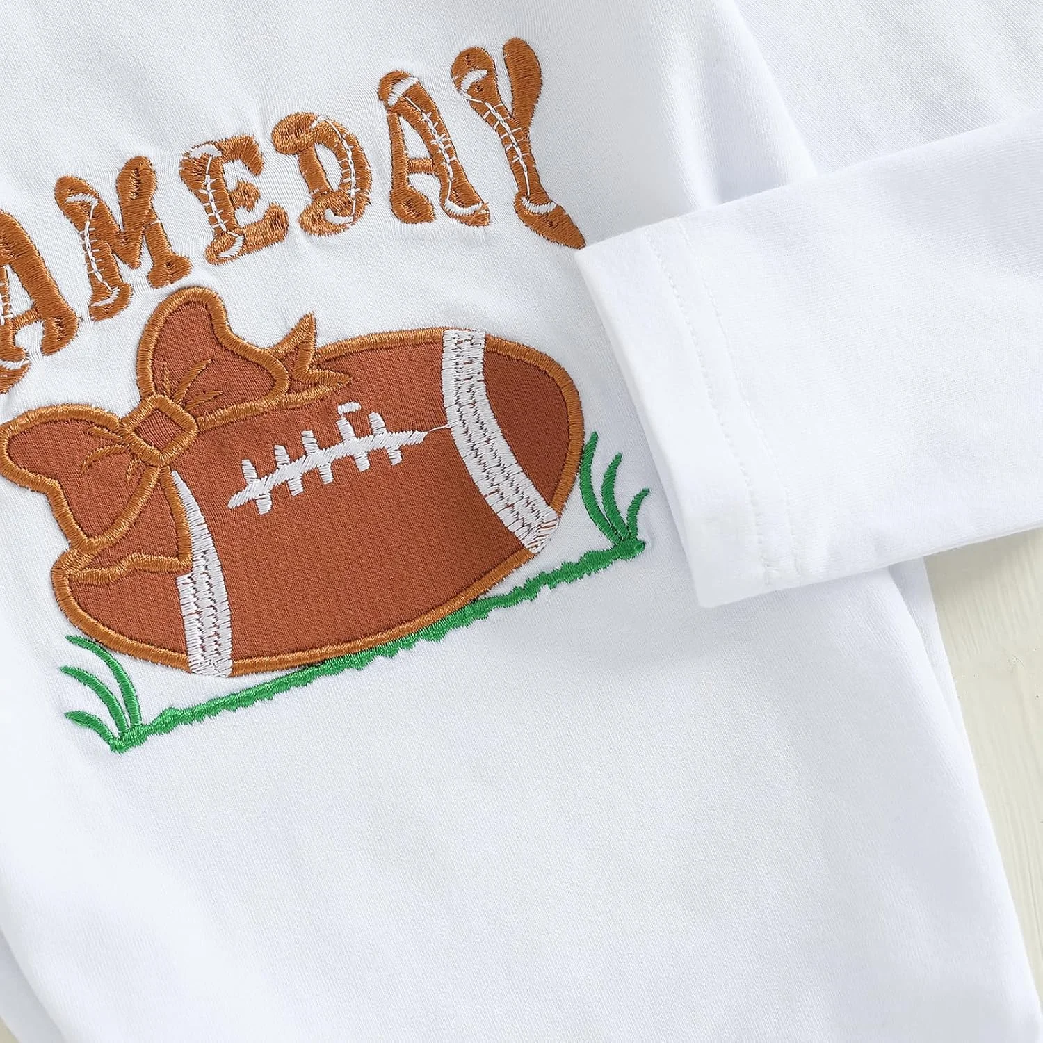 ست لباس فوتبال نوزادی دخترانه، رامپر، دامن توتو چین دار، جوراب ساق بلند، لباس پاییزی و زمستانی