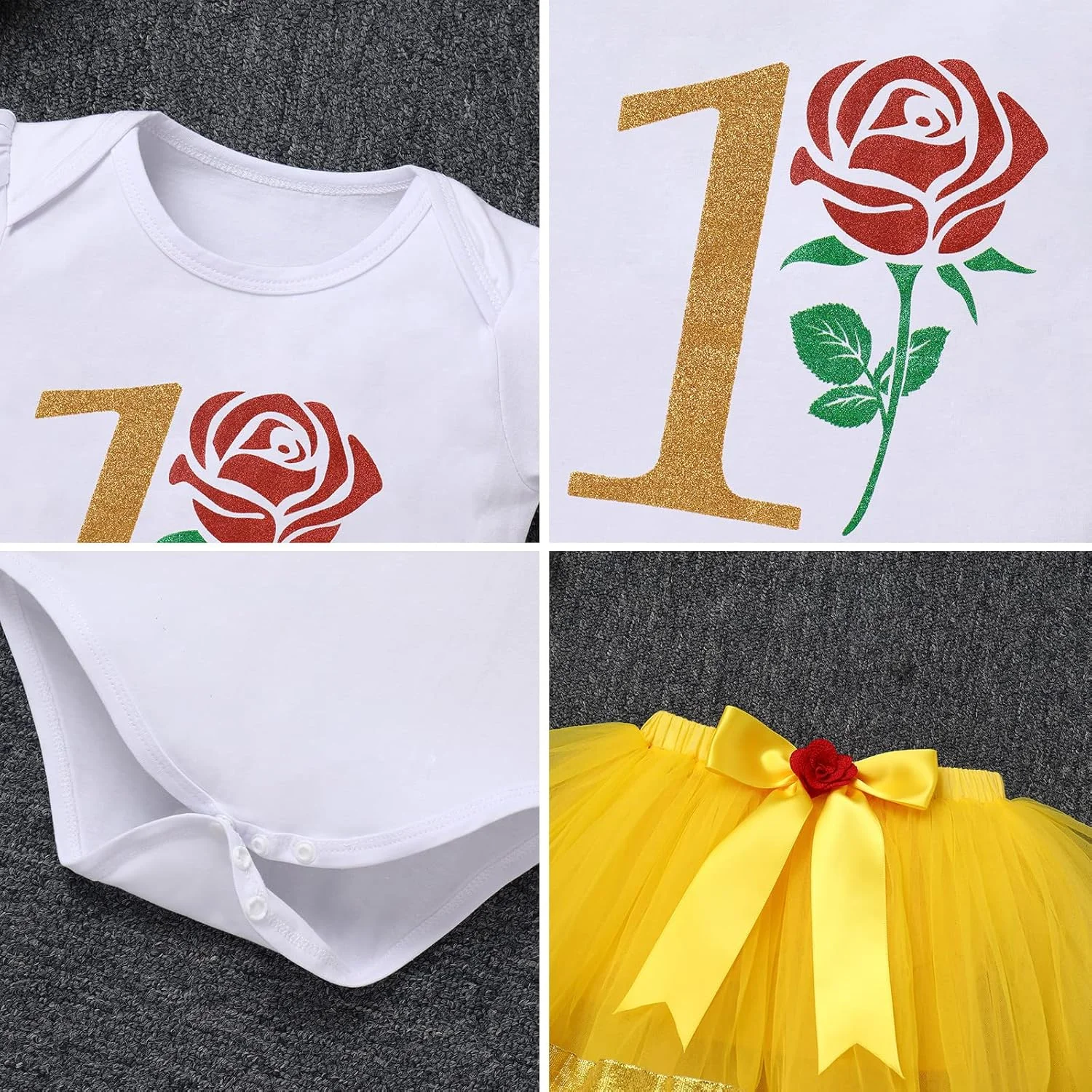 لباس تولد یک سالگی دخترانه IBTOM CASTLE، رامپر آستین بلند، دامن توتو و هدبند، مناسب برای عکس های پاییزی و زمستانی لباس تولد یک سالگی دخترانه IBTOM CASTLE، رامپر آستین بلند، دامن توتو و هدبند، مناسب برای عکس های پاییزی و زمستانی