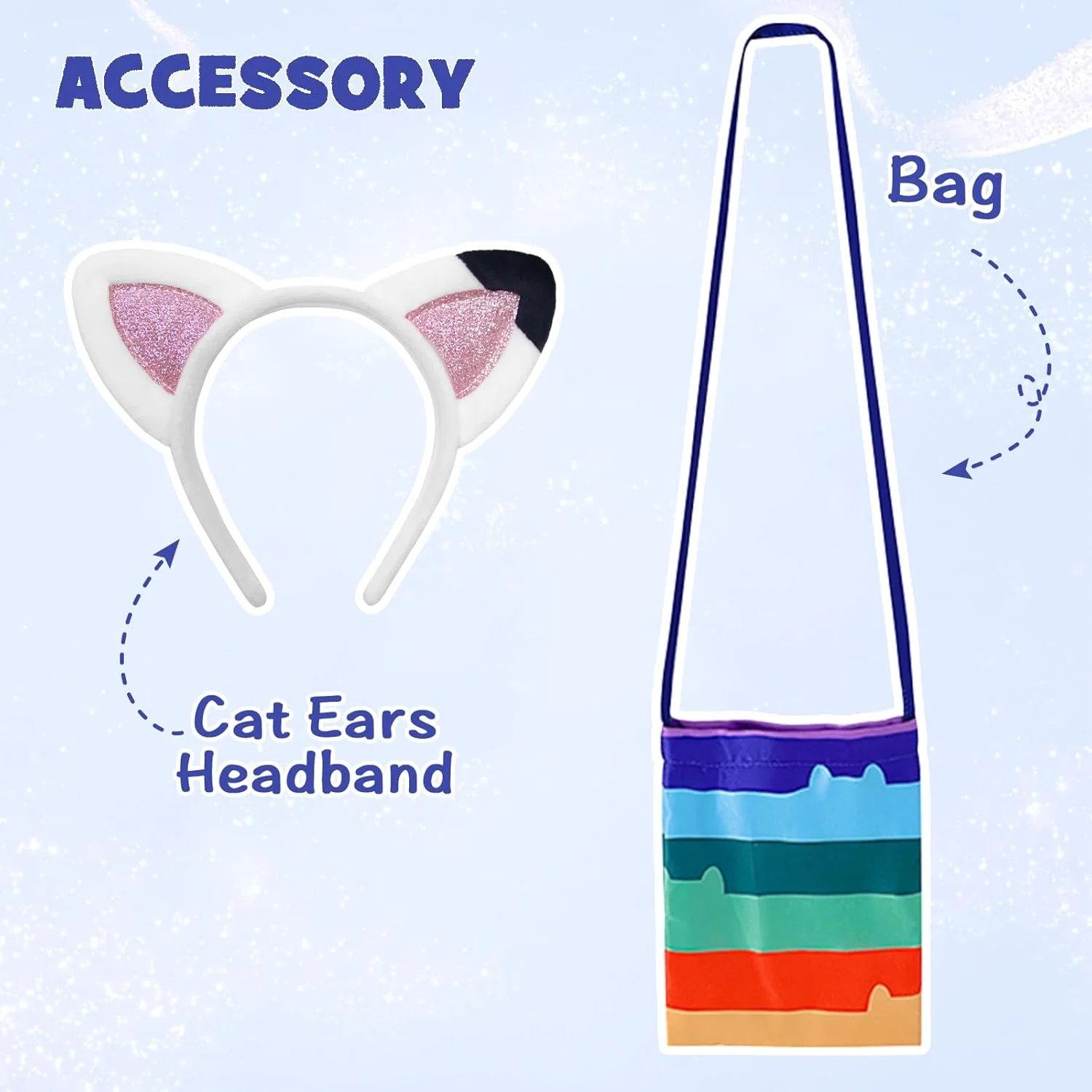 لباس توتو رنگین کمانی CCJRLM برای دختران، ست لباس تولد با هدبند و کیف، لباس کریسمس 3-8 سال