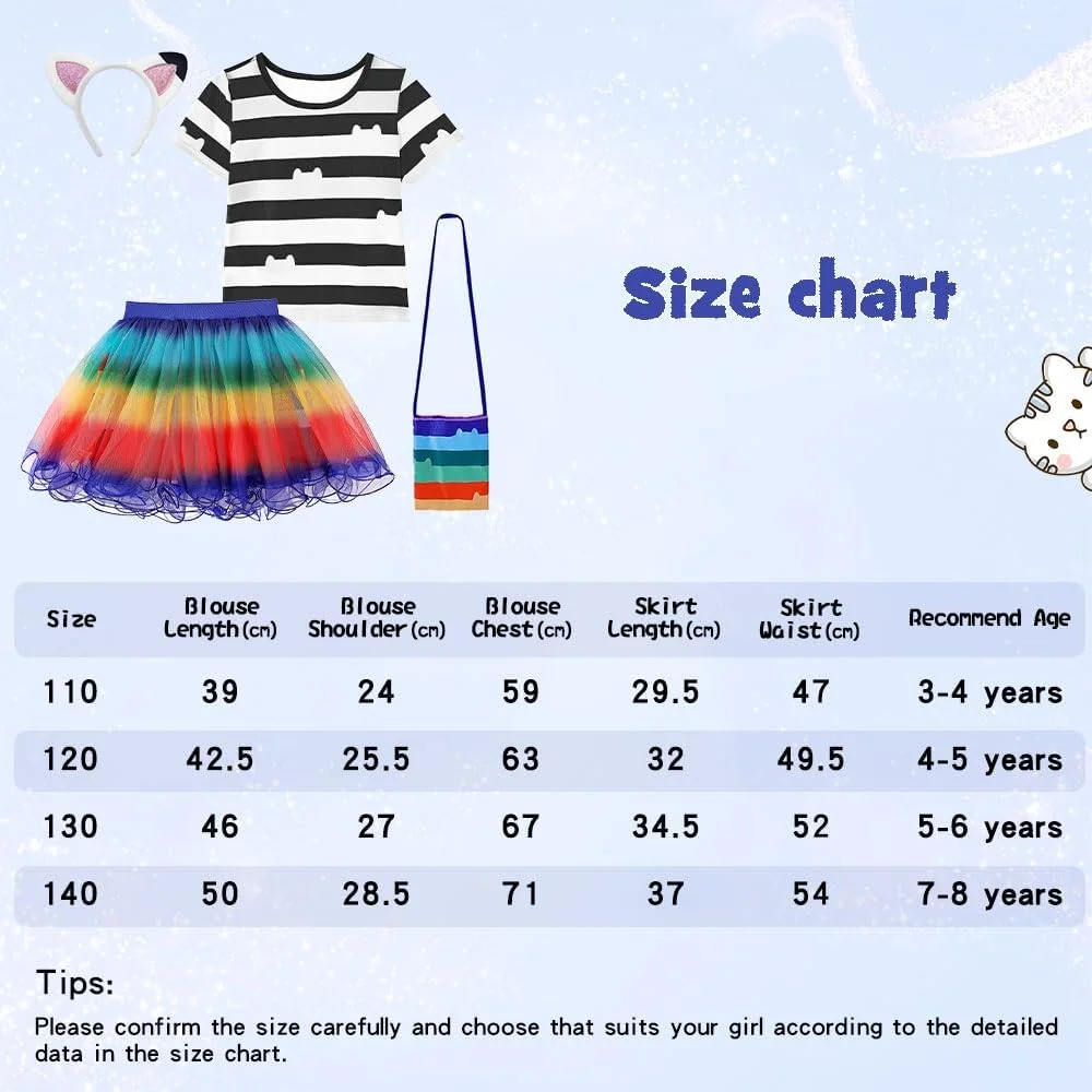 لباس توتو رنگین کمانی CCJRLM برای دختران، ست لباس تولد با هدبند و کیف، لباس کریسمس 3-8 سال
