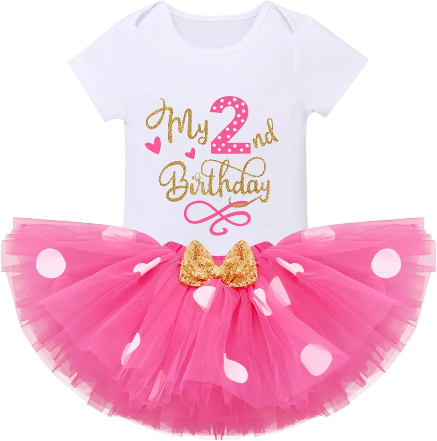 لباس تولد یک سالگی دخترانه IMEKIS، رامپر خال خالی، دامن توتو، هدبند گوش موشی، لباس کیک اسماش برای عکاسی