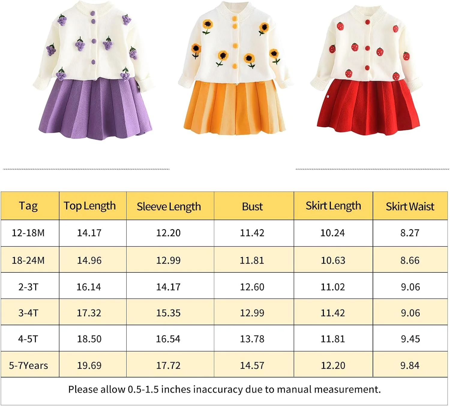 ست لباس پاییزی دخترانه بالاتاله شامل پلیور بافتنی آستین بلند و دامن کوتاه پلیسه دار مناسب فصل پاییز و زمستان