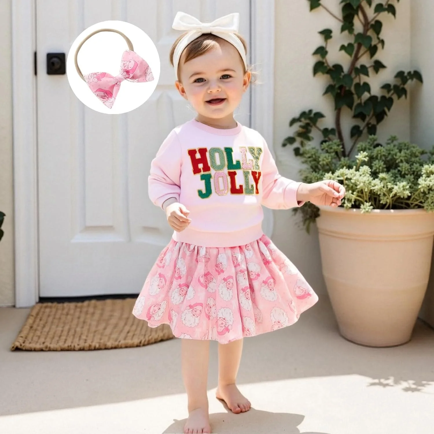 ست لباس دخترانه بچه گانه Amnnchya کریسمس، بلوز آستین بلند، پلیور طرح گوزن، دامن توتو، لباس پاییزی و زمستانی بچه گانه