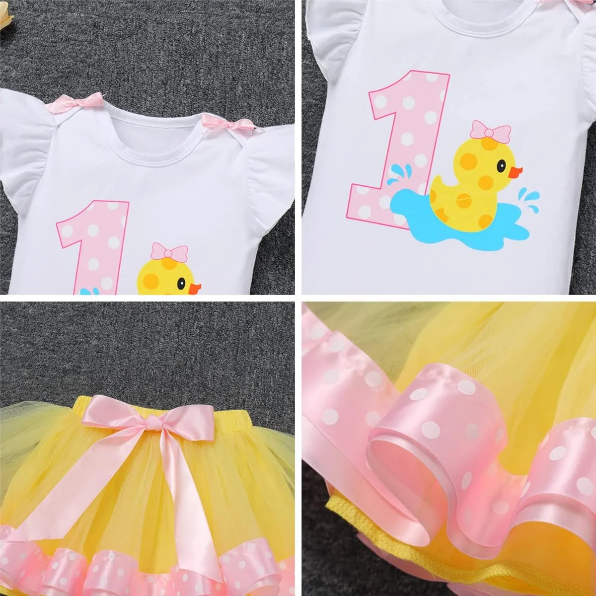 لباس تولد یک سالگی دخترانه IBTOM CASTLE، لباس پرنسسی، رامپر شخصیت کتاب، دامن توتو، لباس مهمانی عکاسی