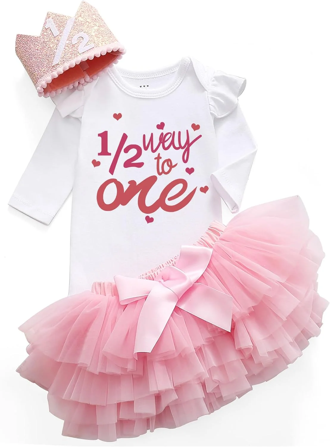 لباس تولد نیم سالگی دخترانه AXAZZNI، مناسب عکسبرداری، لباس نوزادی شیرین برای جشن نیم سالگی لباس تولد نیم سالگی دخترانه AXAZZNI، مناسب عکسبرداری، لباس نوزادی شیرین برای جشن نیم سالگی