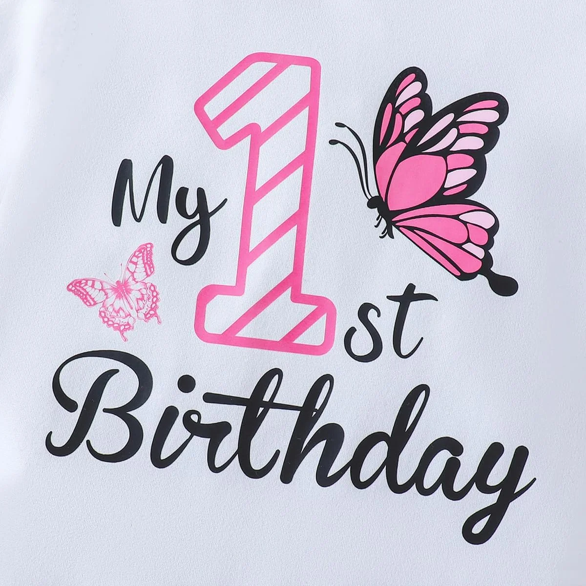 ست لباس تولد یک سالگی دخترانه Aslaylme، بادی دخترانه برای تولد یک سالگی با تم پروانه و دامن