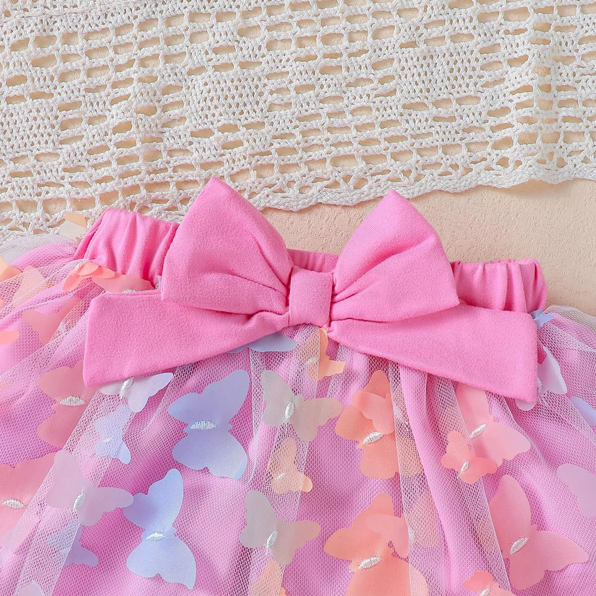 ست لباس تولد یک سالگی دخترانه Aslaylme، بادی دخترانه برای تولد یک سالگی با تم پروانه و دامن