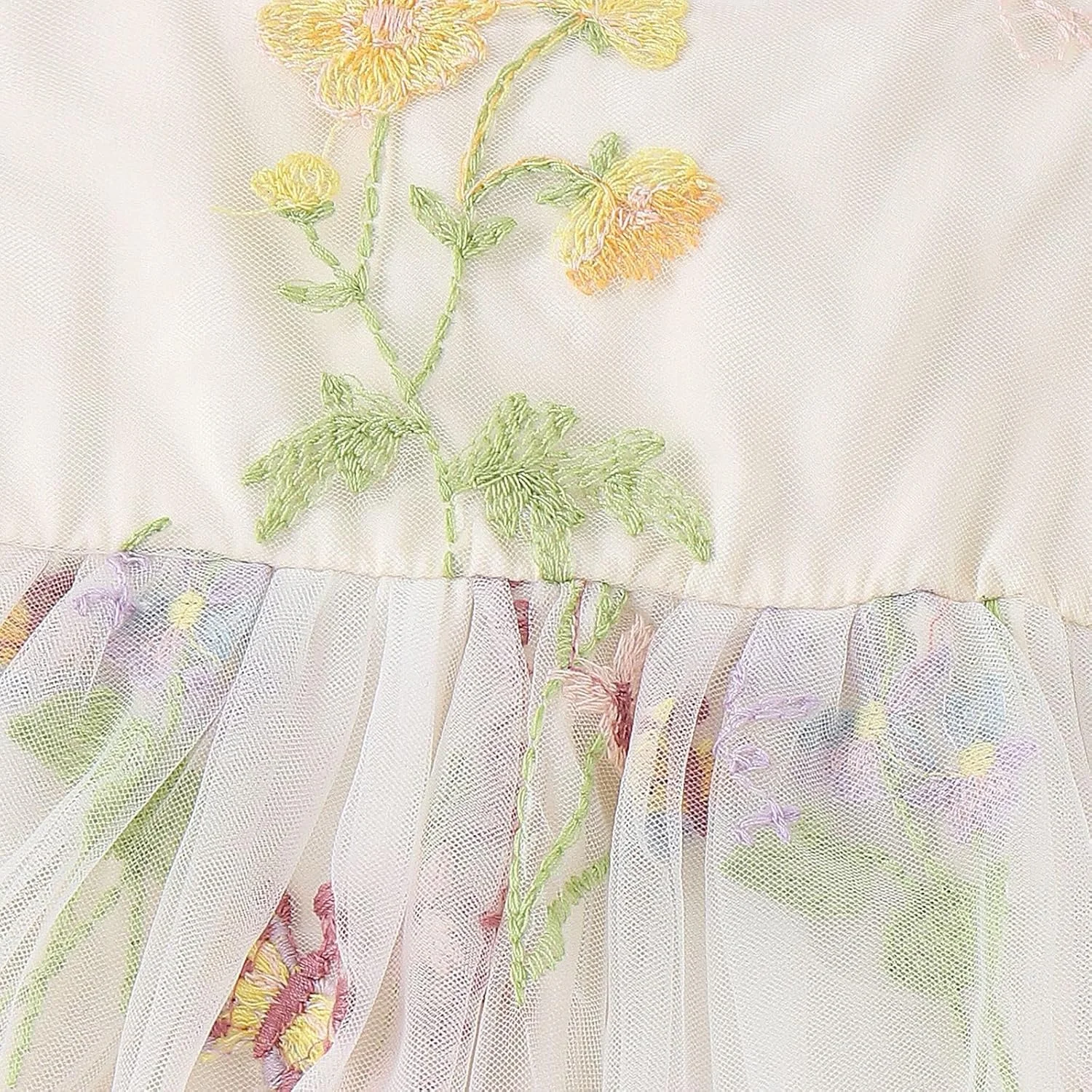 ست رامپر توری گلدار Azonee با تل گل، جامپسوت بدون آستین توری دوزی شده پرنسسی با پاپیون پشتی، لباس تابستانی بچه گانه مناسب مهمانی تولد 1 سالگی نوزاد، سایز 90 سانتی متر