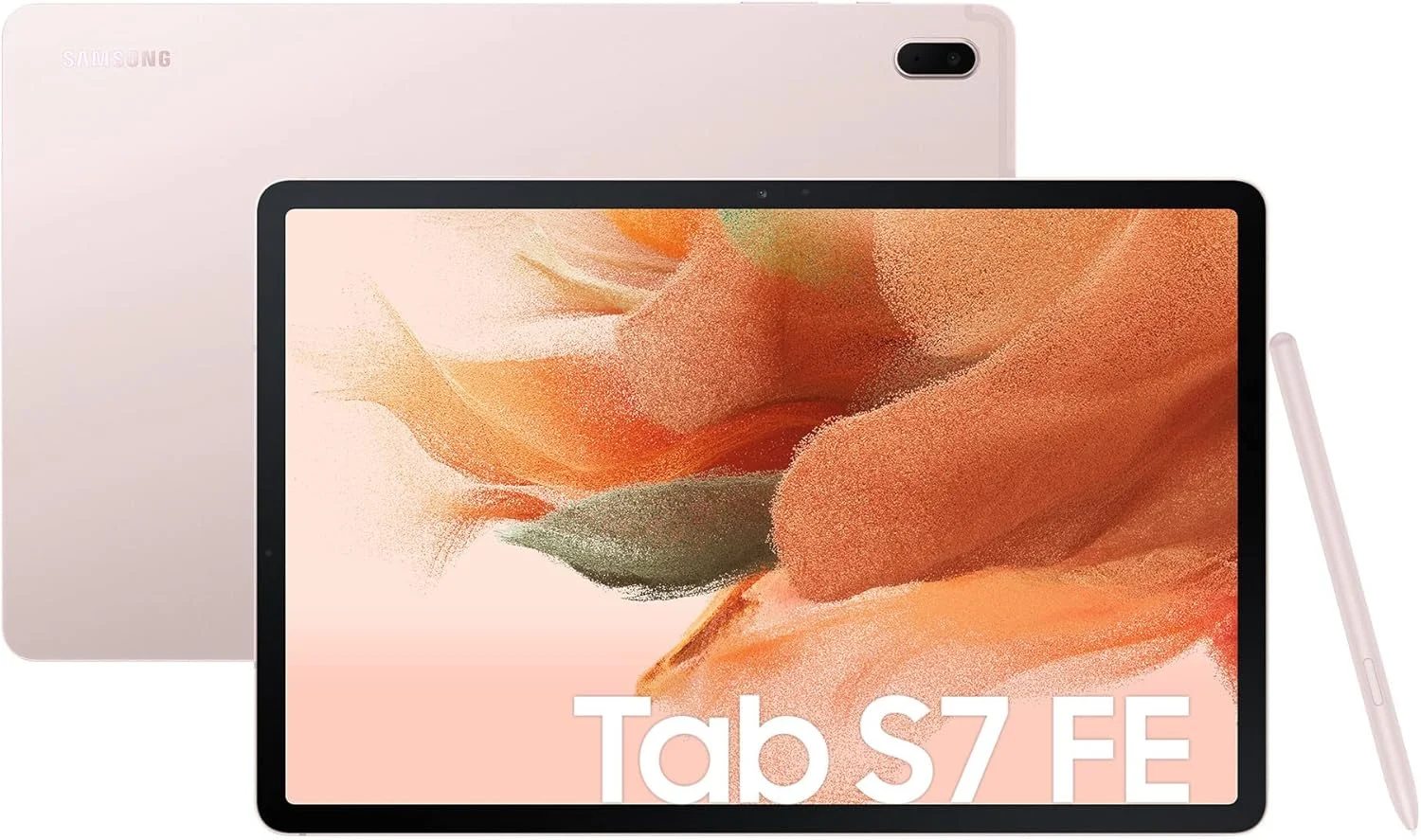 تبلت لمسی - سامسونگ گلکسی تب S7 FE - 12.4 اینچ - اندروید 11 - 4 گیگابایت رم - 64 گیگابایت حافظه + قلم S - صورتی - وای فای