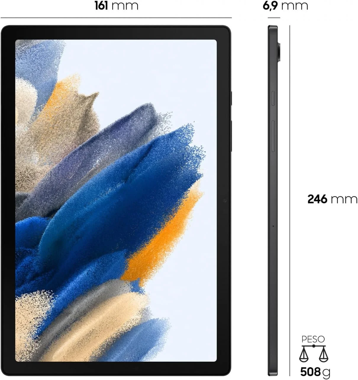 تبلت سامسونگ گلکسی تب A8-64GB WiFi، خاکستری - نسخه فرانسوی تبلت سامسونگ گلکسی تب A8-64GB WiFi، خاکستری - نسخه فرانسوی