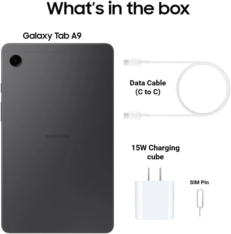 تبلت اندرویدی سامسونگ گلکسی تب A9 4G LTE (64 گیگابایت، 4 گیگابایت، سیم کارت خور) 8.7 اینچی، پردازنده هشت هسته ای (6 نانومتری)، بلندگوهای دوگانه (مدل بین المللی کاملا آنلاک برای ایالات متحده و سراسر جهان) X115 (همراه با شارژر سریع 15 واتی، گرافیت) تبلت اندرویدی سامسونگ گلکسی تب A9 4G LTE (64 گیگابایت، 4 گیگابایت، سیم کارت خور) 8.7 اینچی، پردازنده هشت هسته ای (6 نانومتری)، بلندگوهای دوگانه (مدل بین المللی کاملا آنلاک برای ایالات متحده و سراسر جهان) X115 (همراه با شارژر سریع 15 واتی، گرافیت)