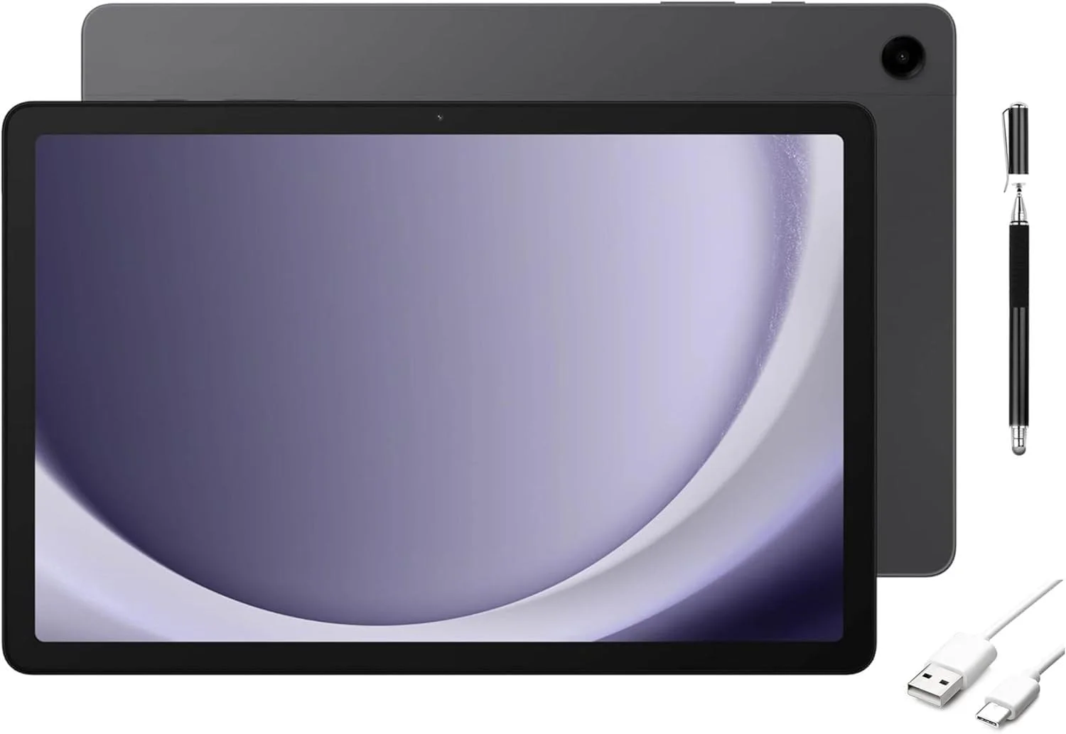 تبلت اندرویدی سامسونگ Galaxy Tab A9+ با صفحه نمایش 11 اینچی، 128 گیگابایت حافظه، صفحه نمایش بزرگ، چهار بلندگو، چیپست ارتقا یافته، نمایشگر چند پنجره ای، طراحی باریک، سبک و بادوام، گرافیت به همراه لوازم جانبی HEX