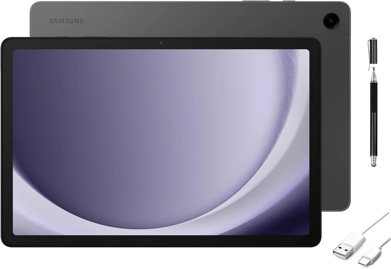 تبلت اندرویدی سامسونگ Galaxy Tab A9+ با صفحه نمایش 11 اینچی، حافظه 64 گیگابایت، بلندگوهای چهارگانه، چیپست ارتقا یافته، نمایشگر چند پنجره ای، طراحی باریک، سبک و بادوام، گرافیت به همراه لوازم جانبی HEXAccessories