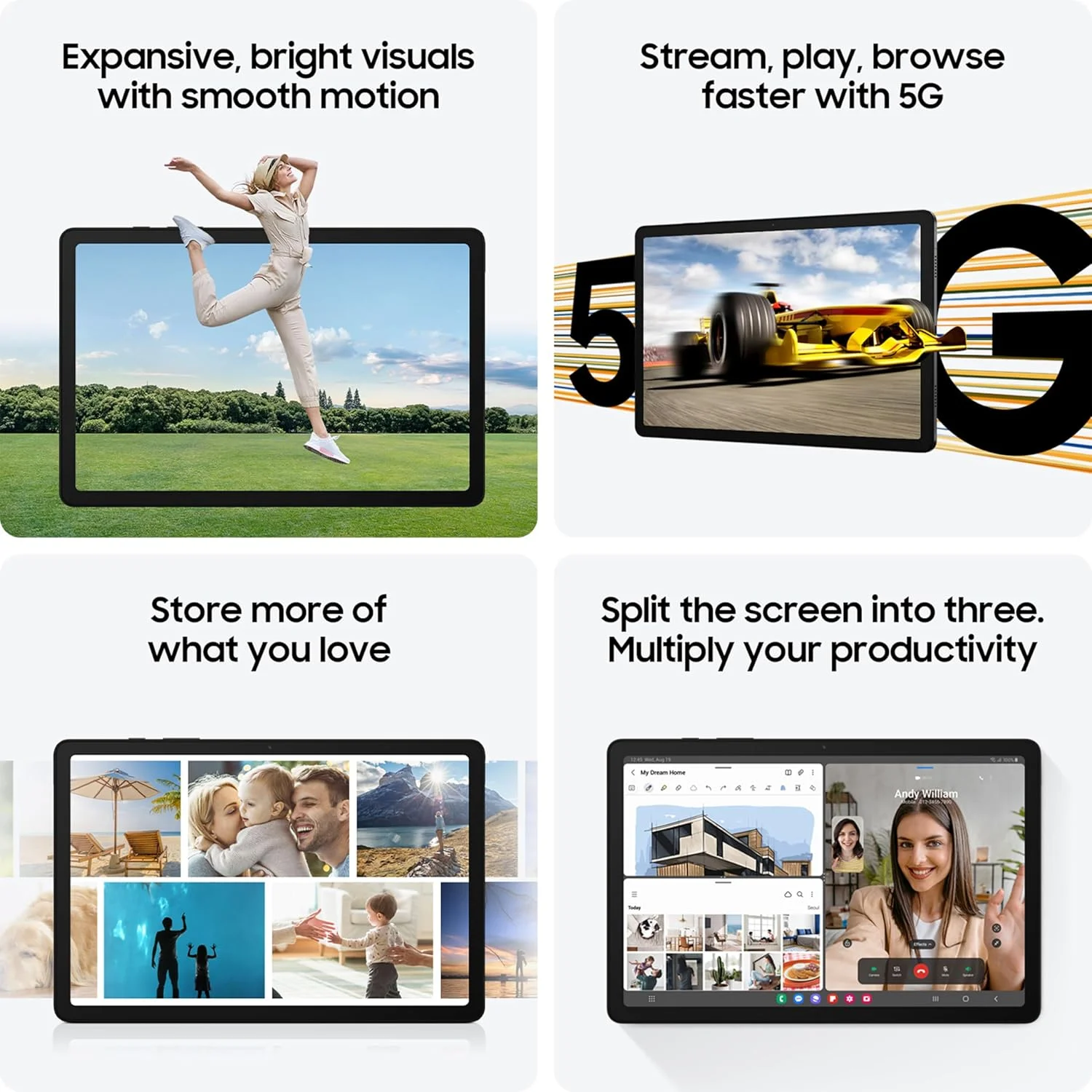 تبلت سامسونگ گلکسی تب A9+ 5G با صفحه نمایش بزرگ 11 اینچی، وای فای + سیم کارت، 8 گیگابایت رم + 128 گیگابایت حافظه داخلی، چهار بلندگو، نسخه بین المللی 2024 (قابلیت تماس) تبلت سامسونگ گلکسی تب A9+ 5G با صفحه نمایش بزرگ 11 اینچی، وای فای + سیم کارت، 8 گیگابایت رم + 128 گیگابایت حافظه داخلی، چهار بلندگو، نسخه بین المللی 2024 (قابلیت تماس)